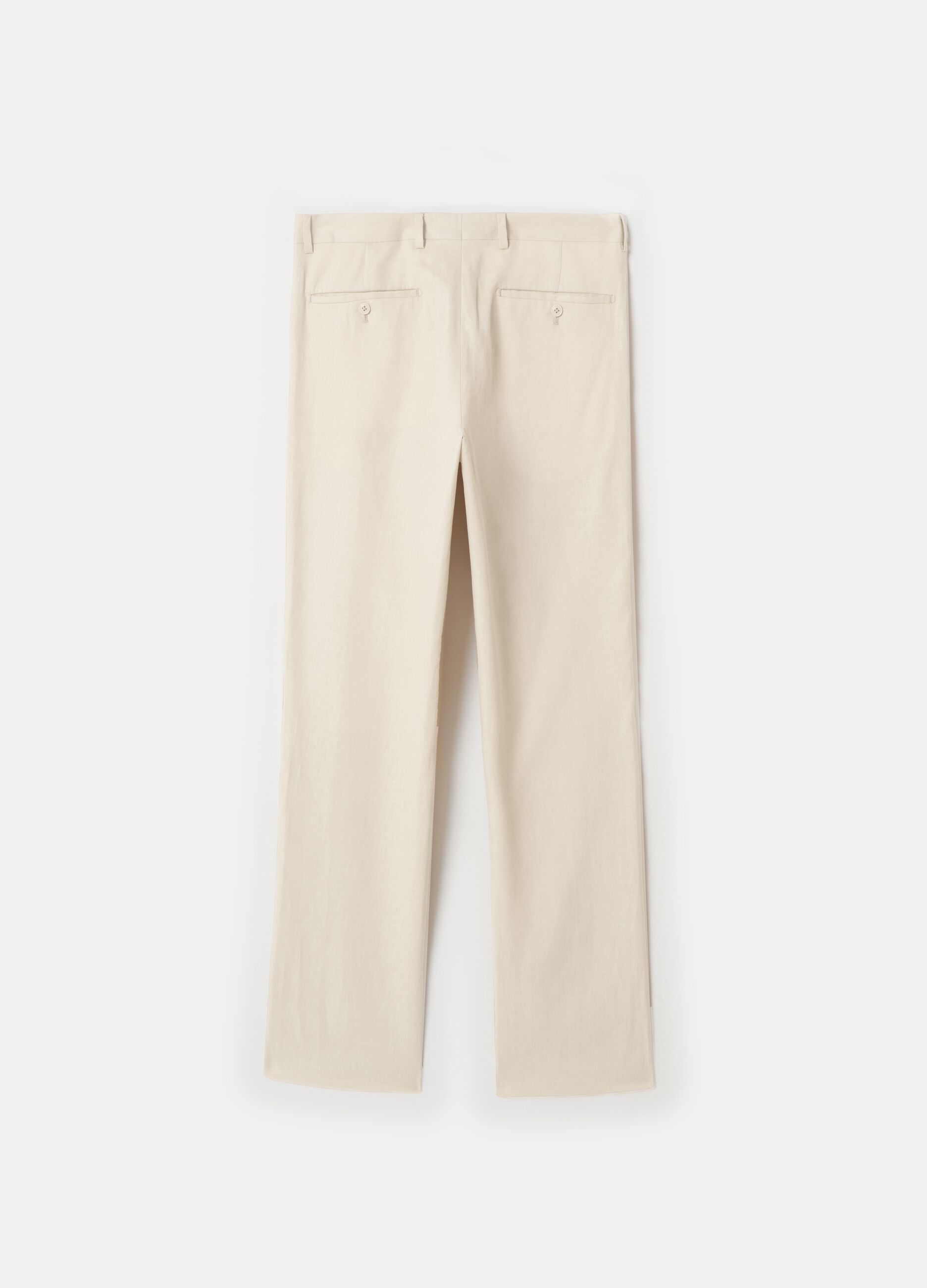 Contemporary chino trousers in linen_4
