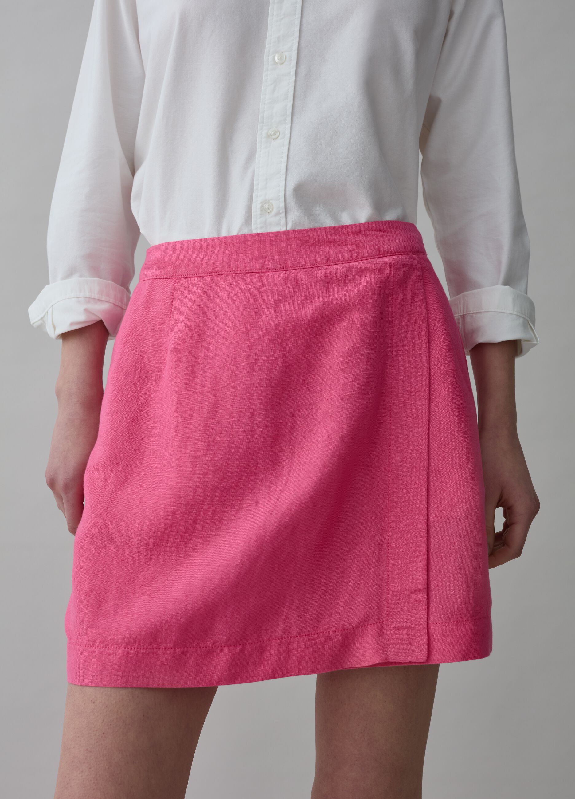 Linen and viscose skort