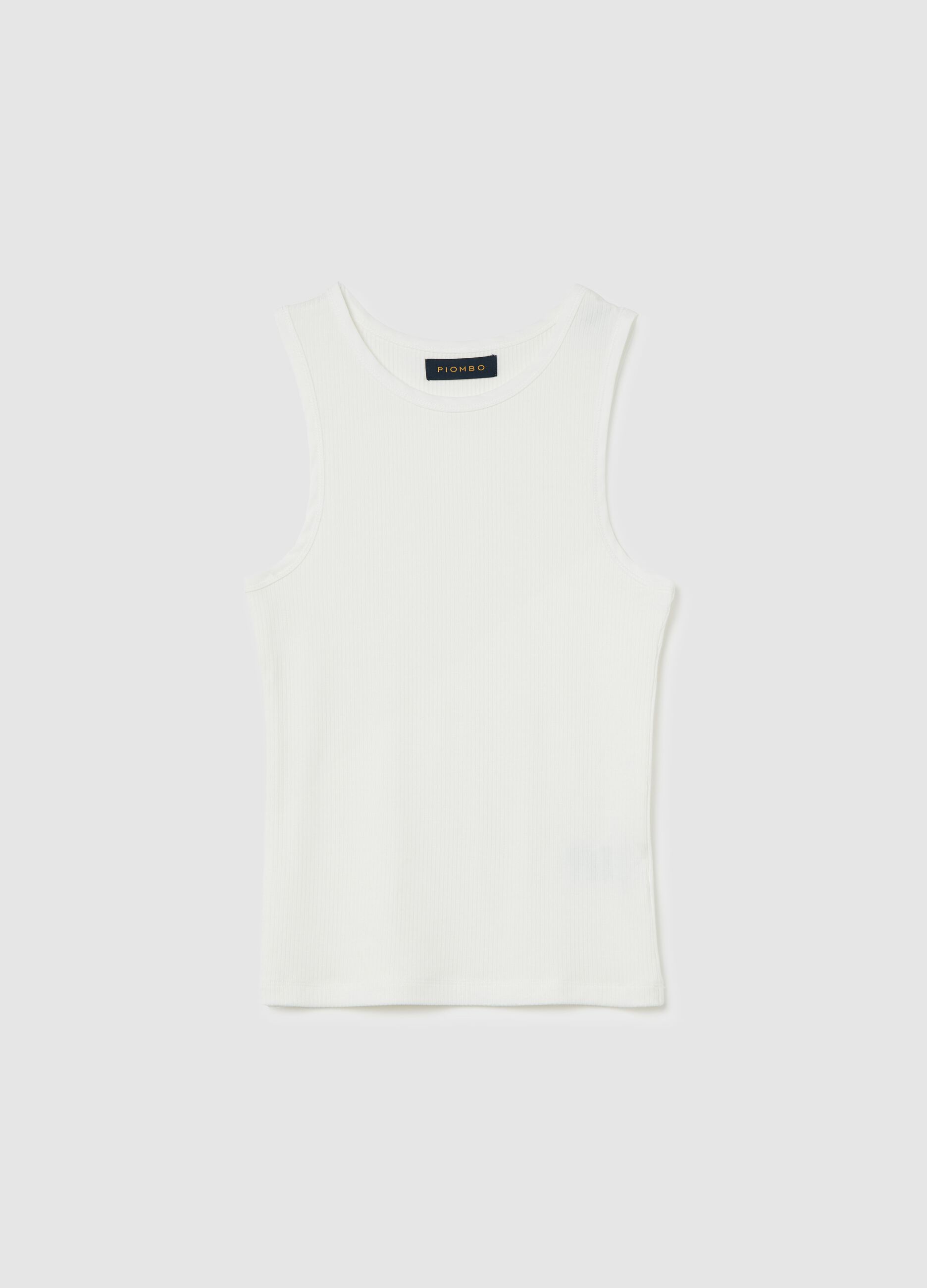 Tank top in ribbed stretch viscose_4