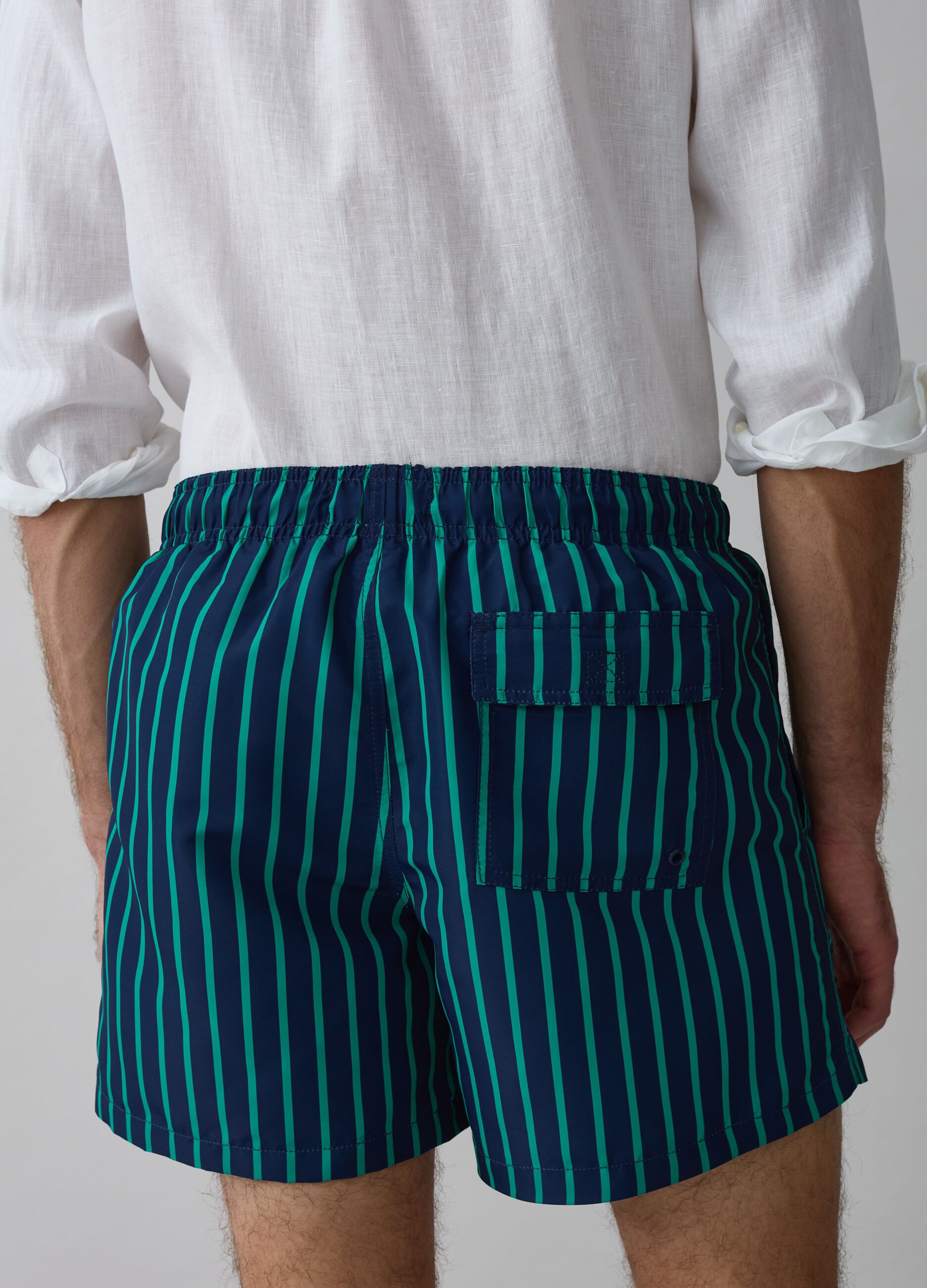 Striped Bermuda swim shorts with drawstring_2