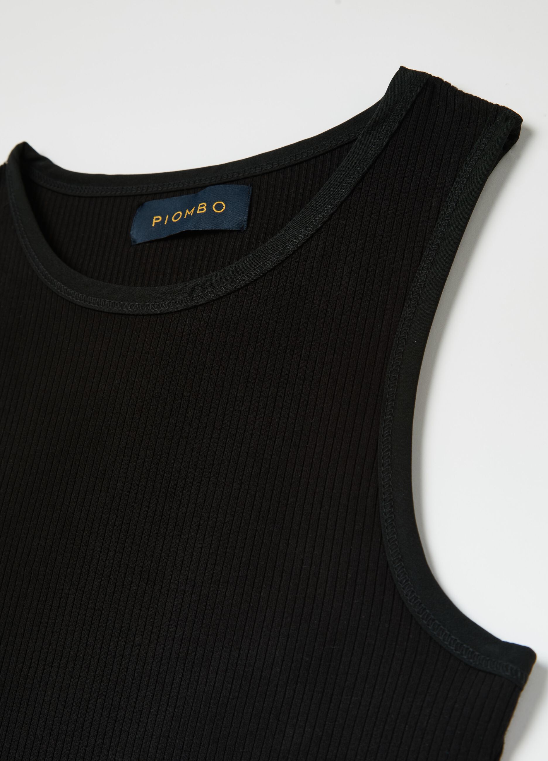 Tank top in ribbed stretch viscose_5