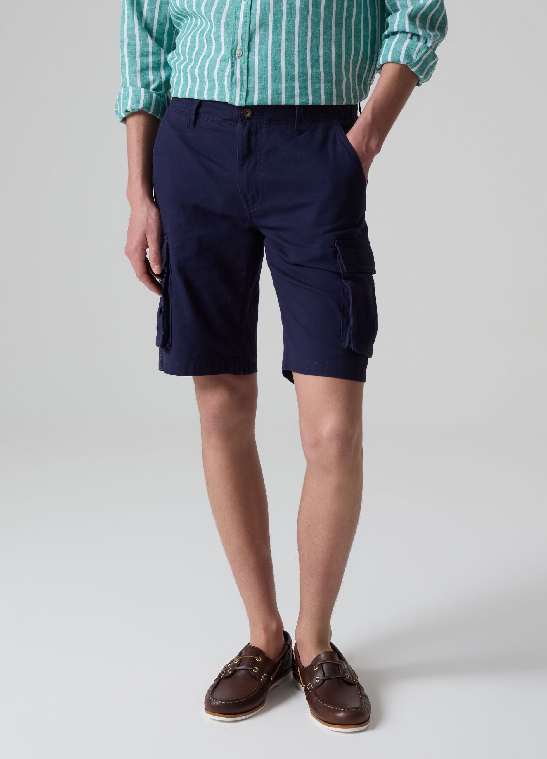 Cargo Bermuda shorts in cotton twill_1