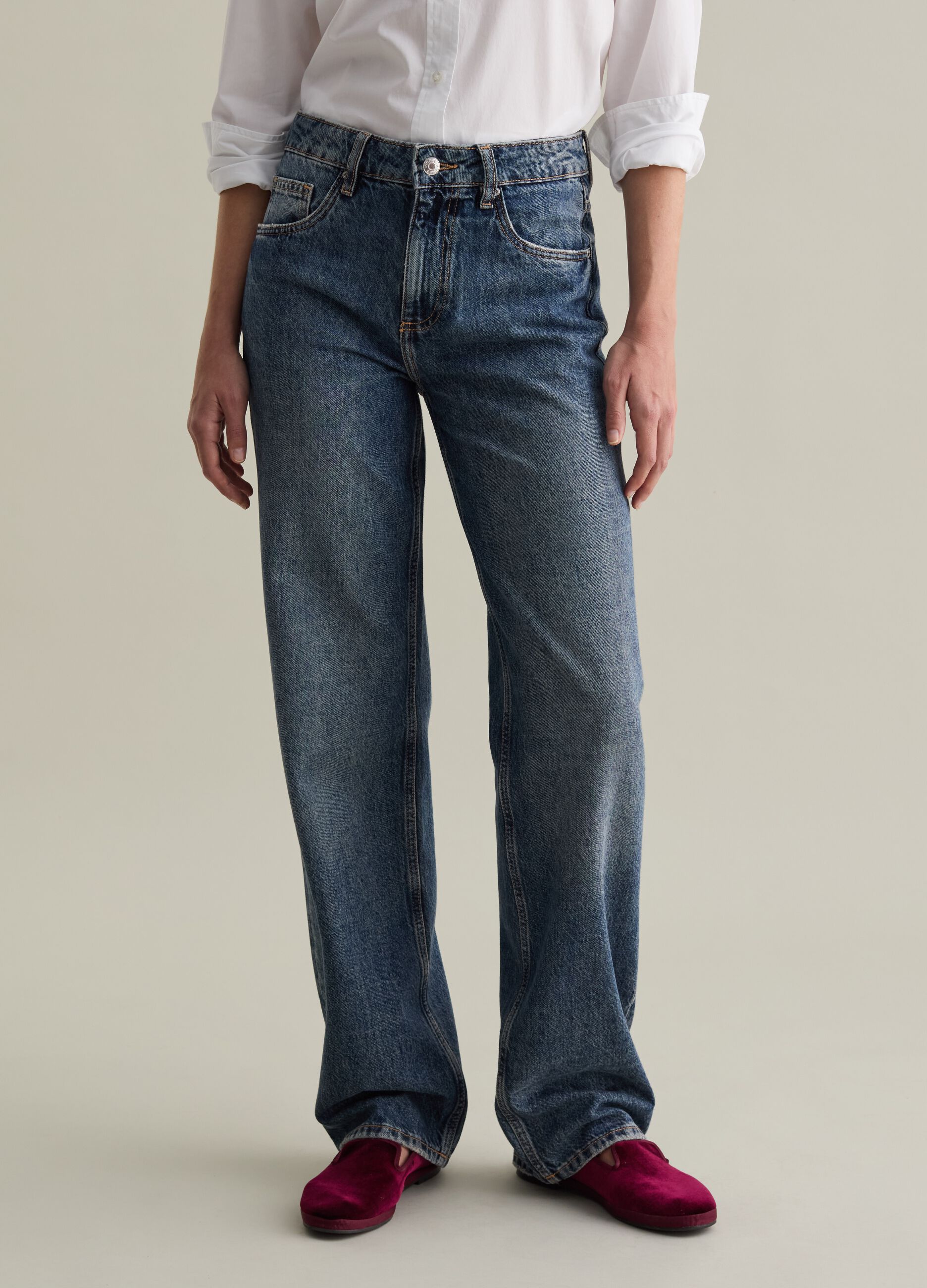 Five-pocket,straight-fit jeans_1