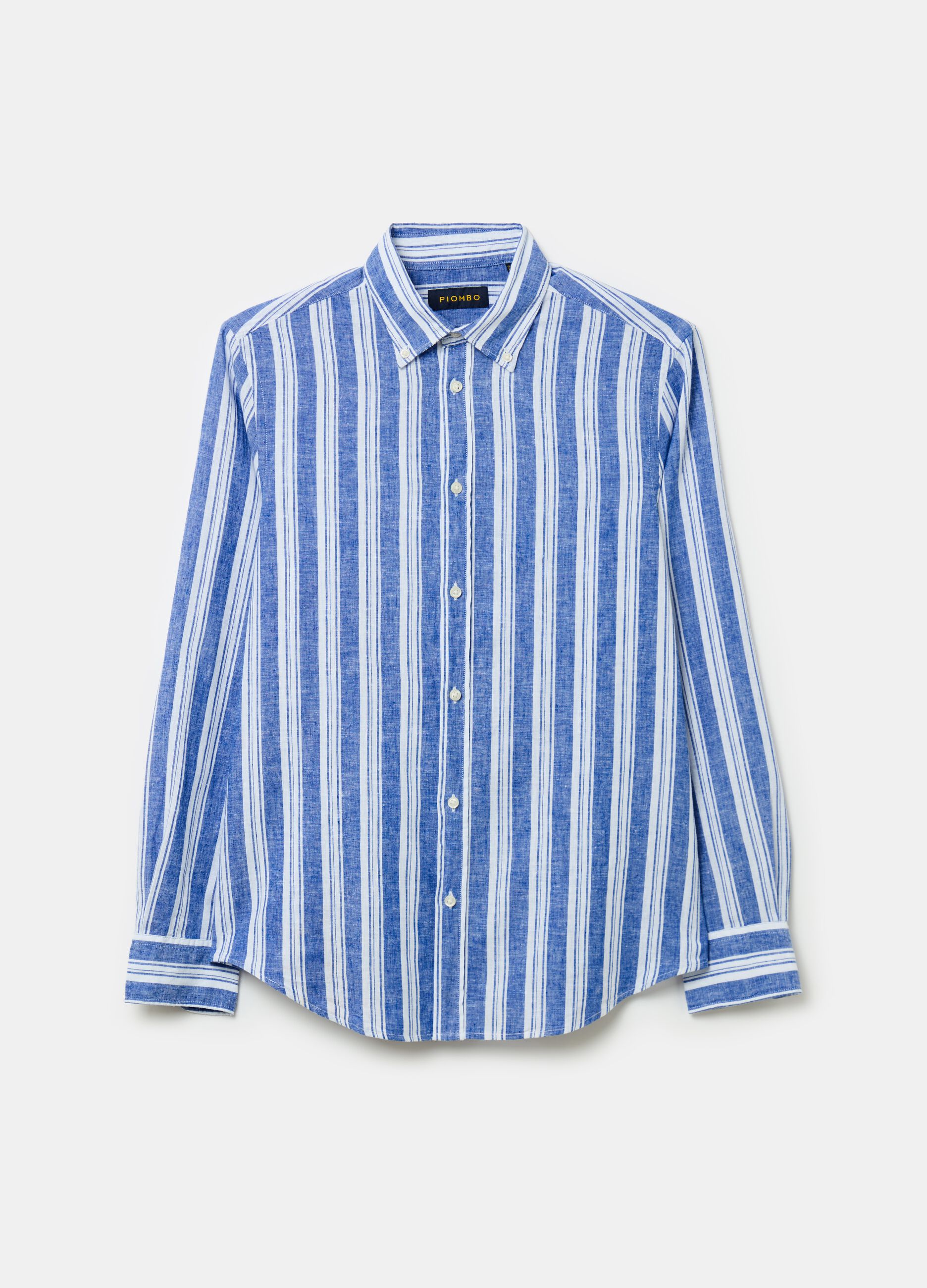 Striped linen and cotton shirt_3