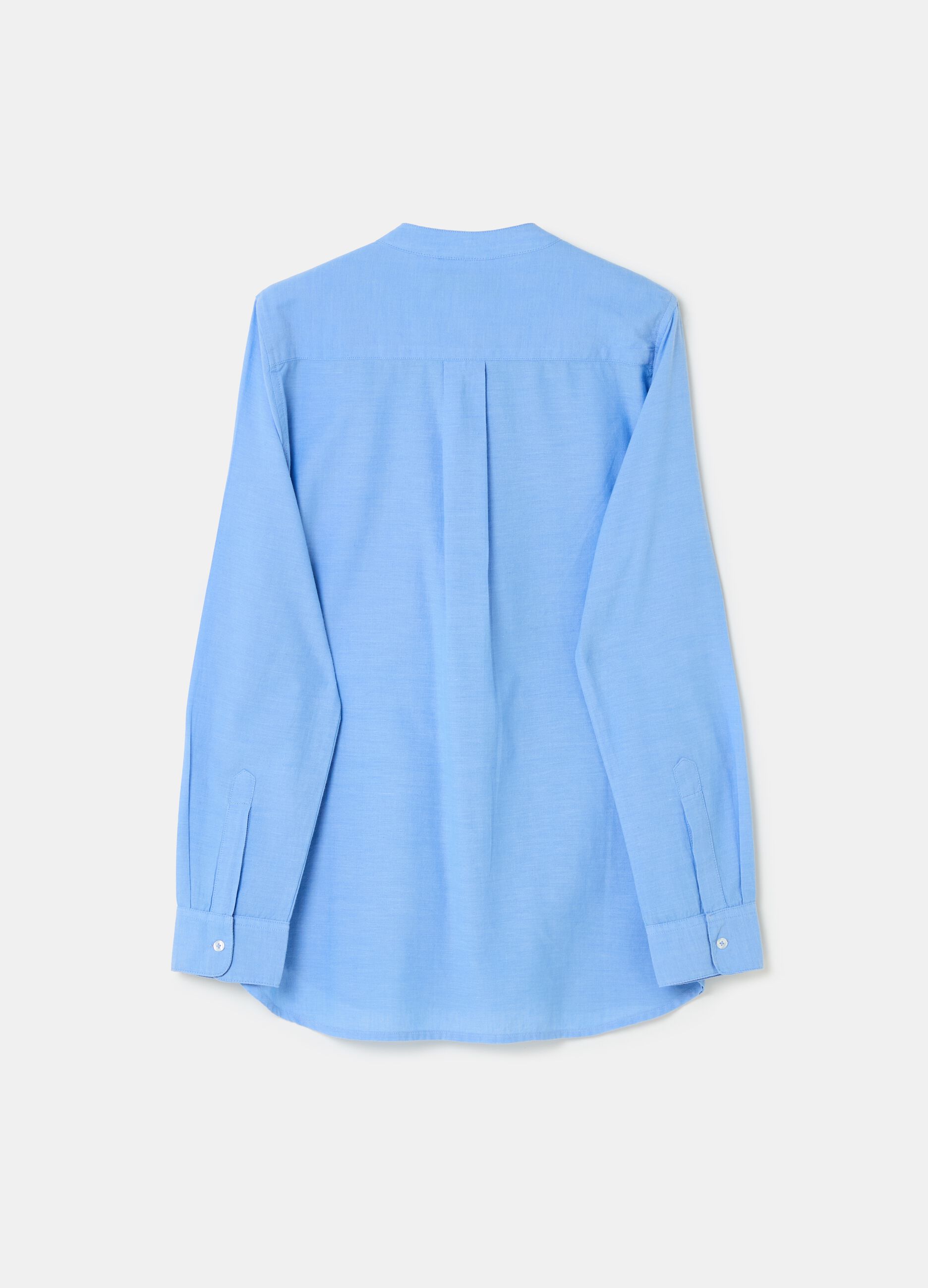 Chambray shirt with pleated detail