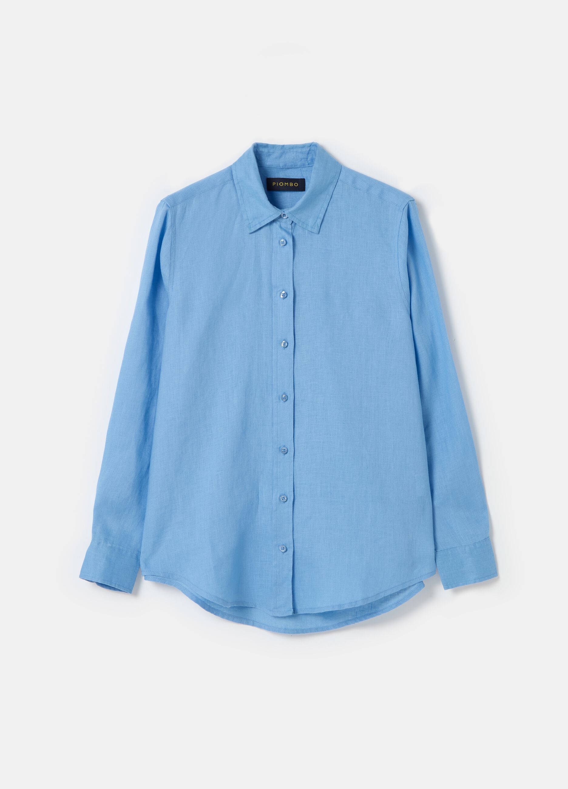 Relaxed-fit shirt in solid colour linen_3