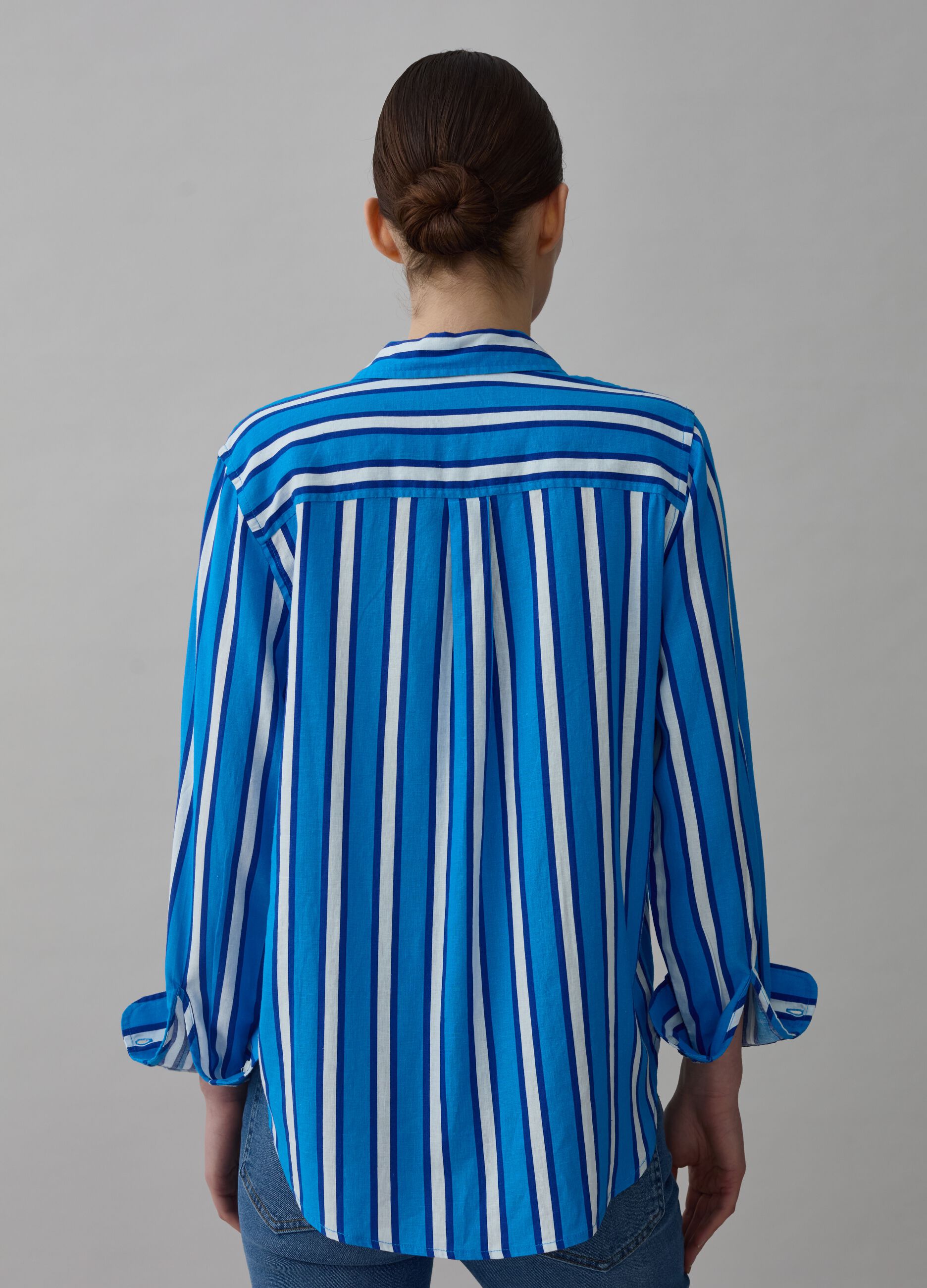 Striped shirt in linen and viscose_2