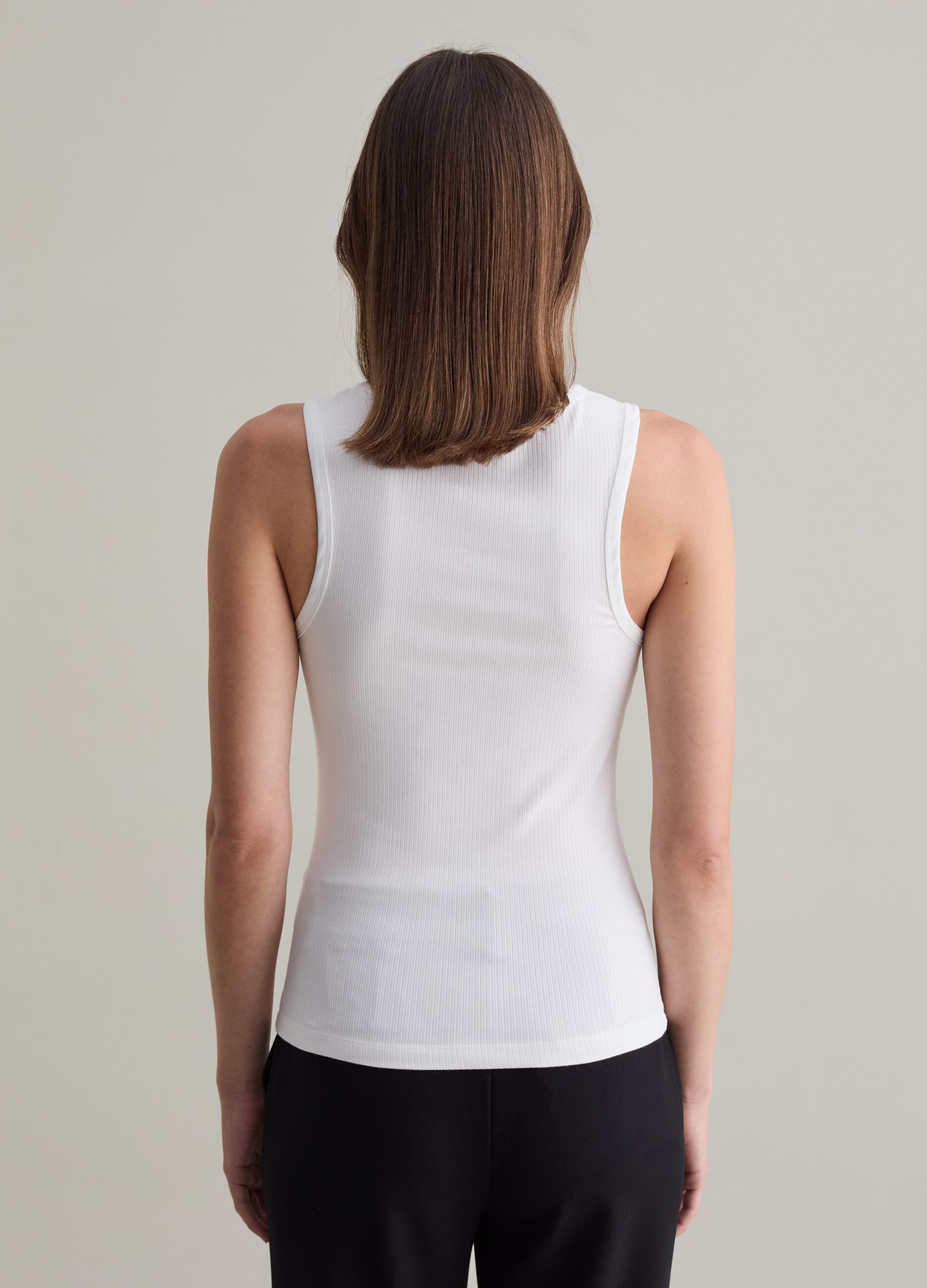 Tank top in ribbed stretch viscose_2