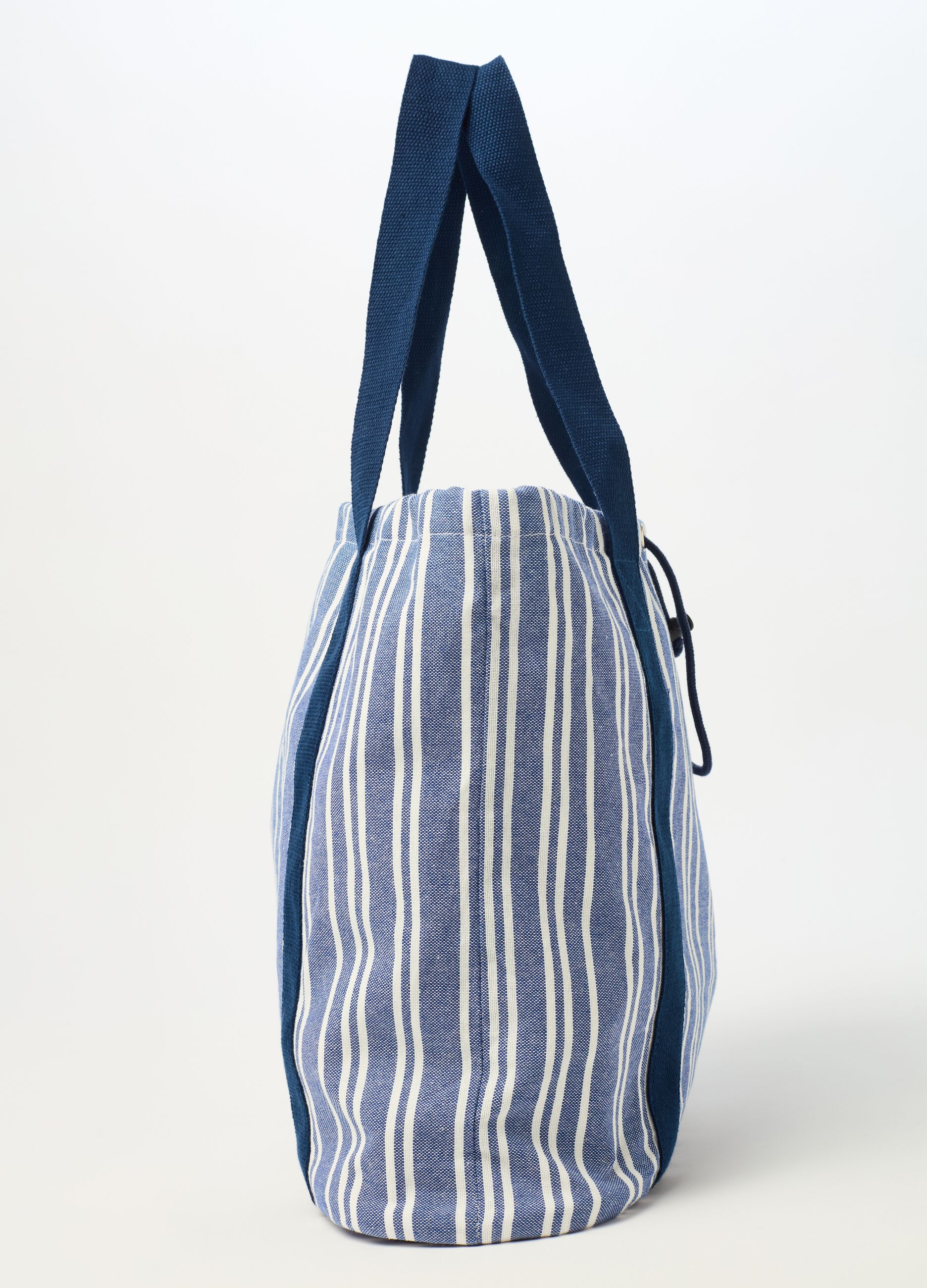 Striped shopping bag with drawstring_1