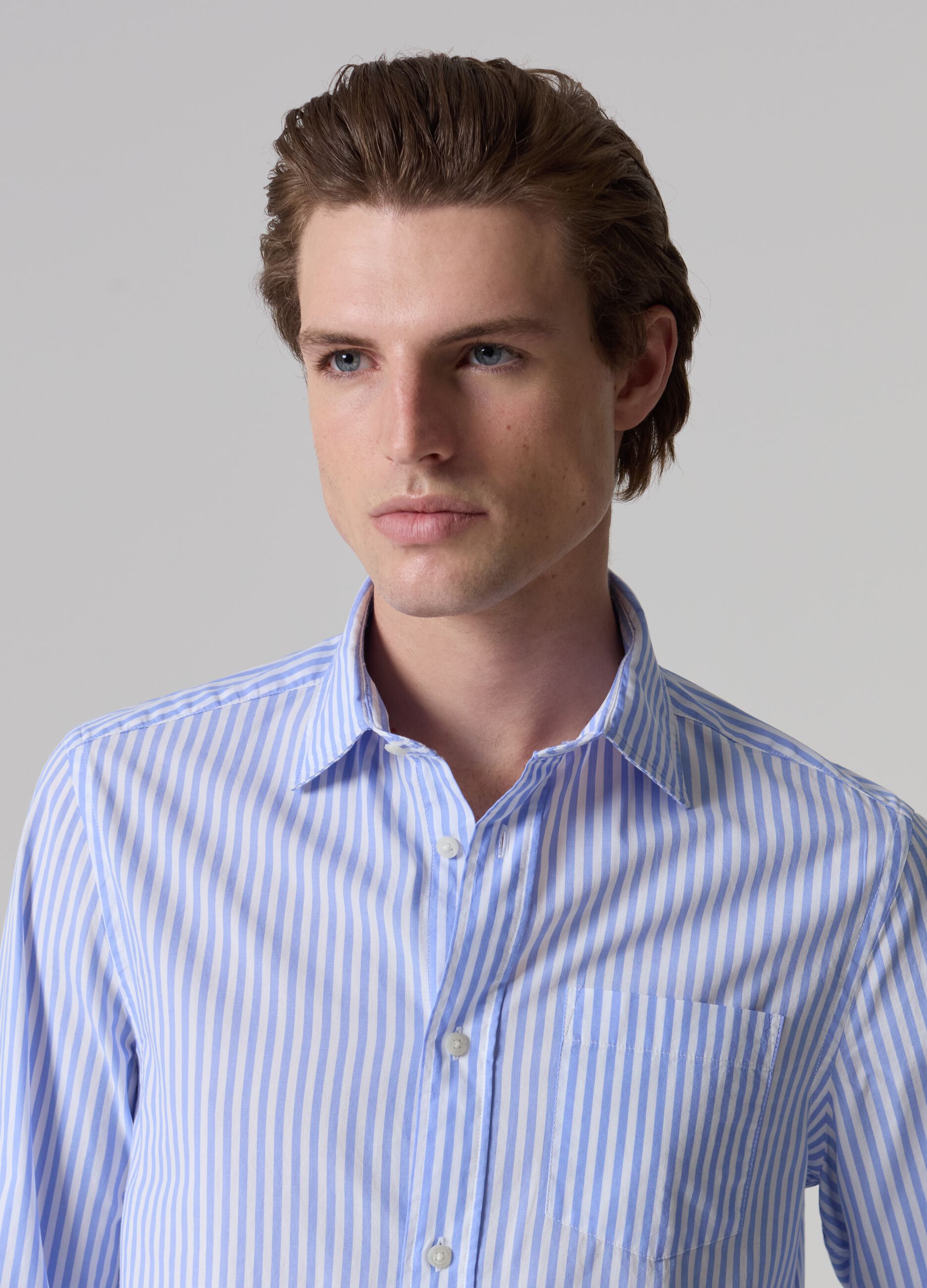 Poplin shirt with striped pattern_1