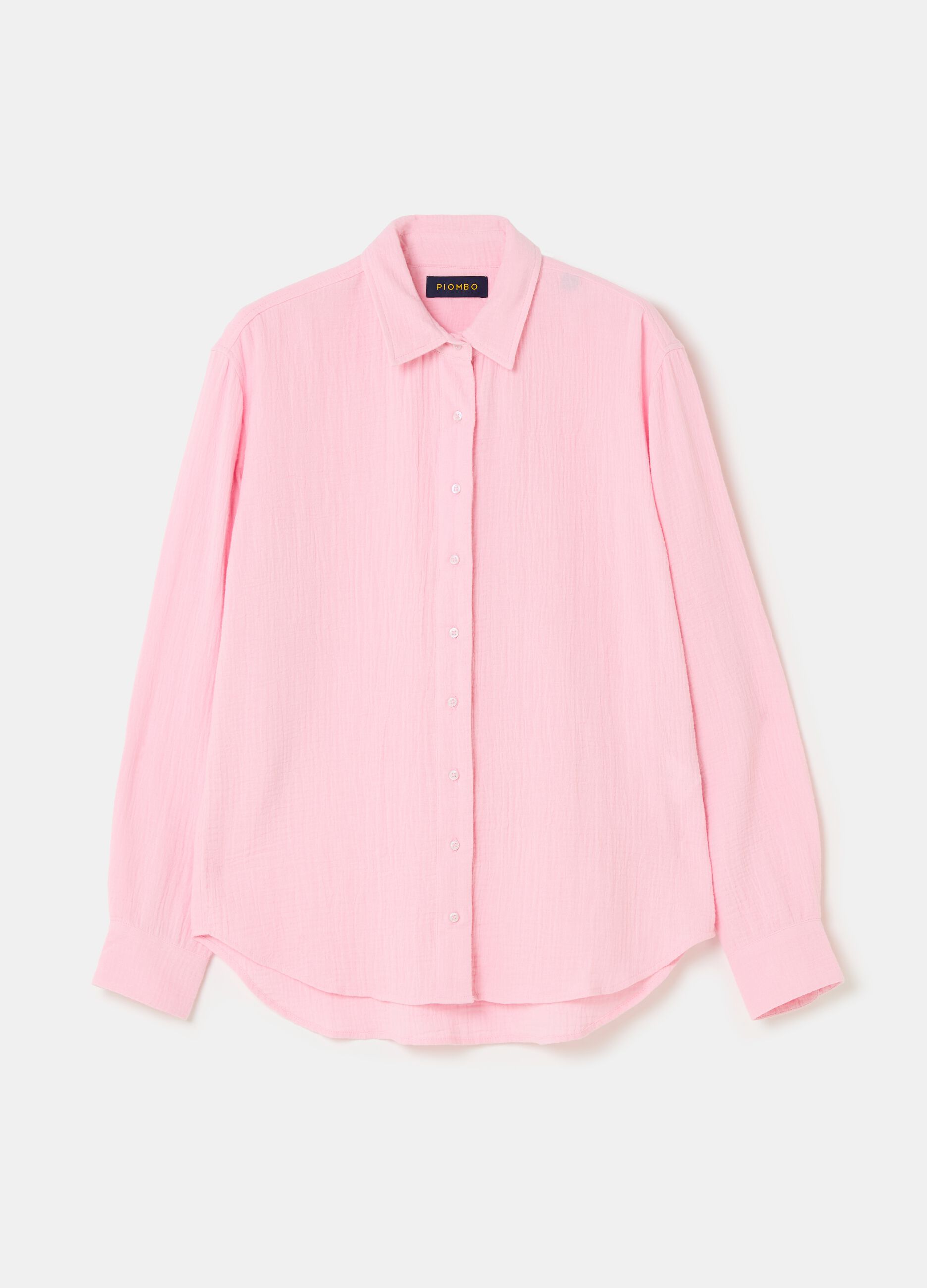 Relaxed-fit shirt in crinkle-effect gauze