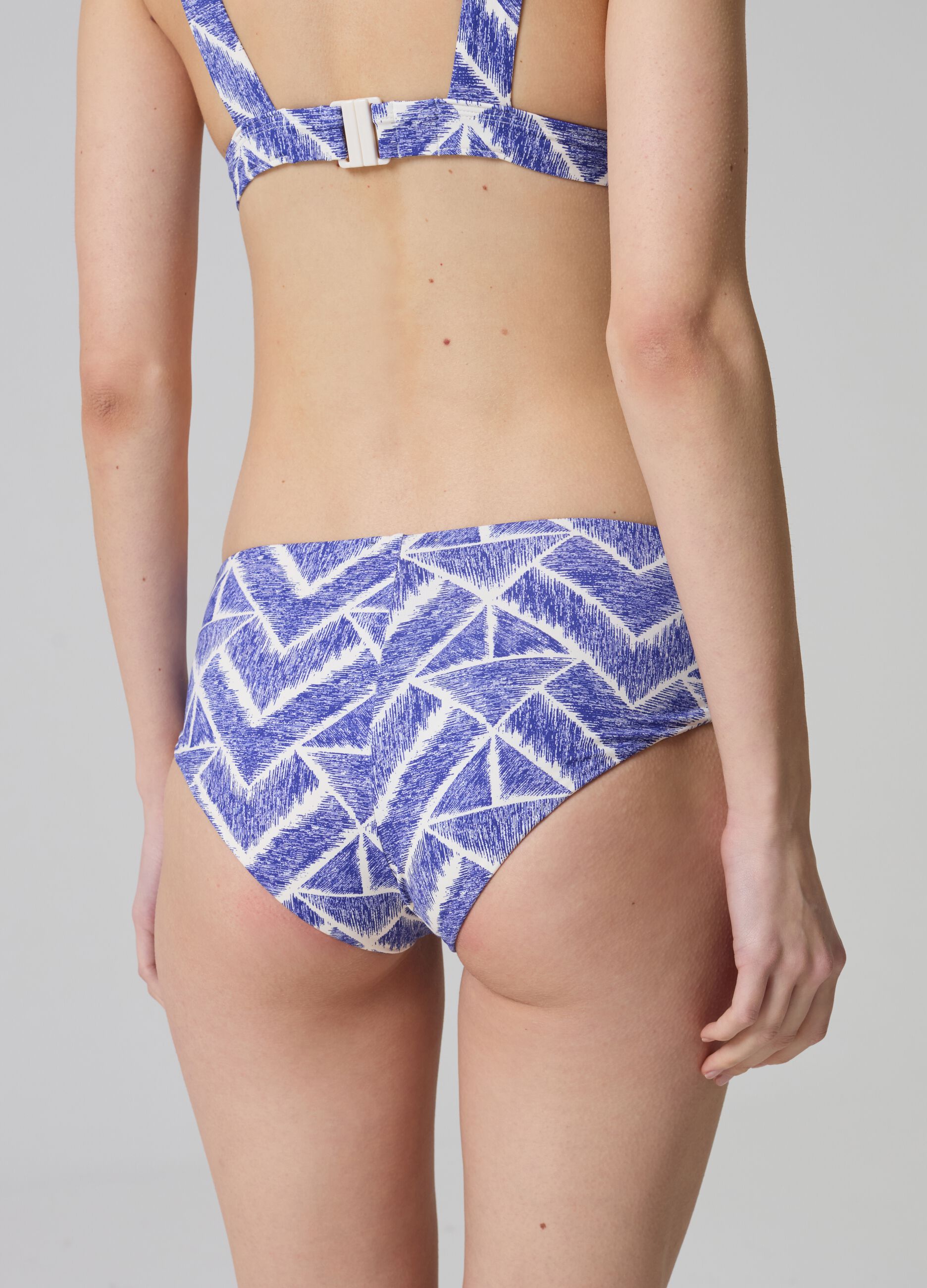 High-waist bikini bottoms with geometric print_2
