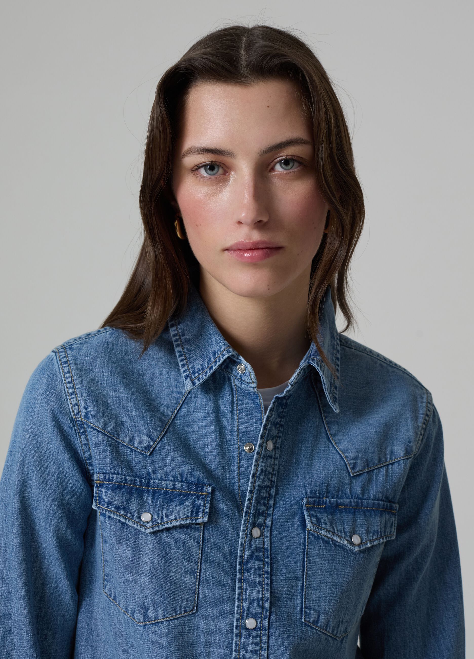 Western shirt in denim with pockets_2