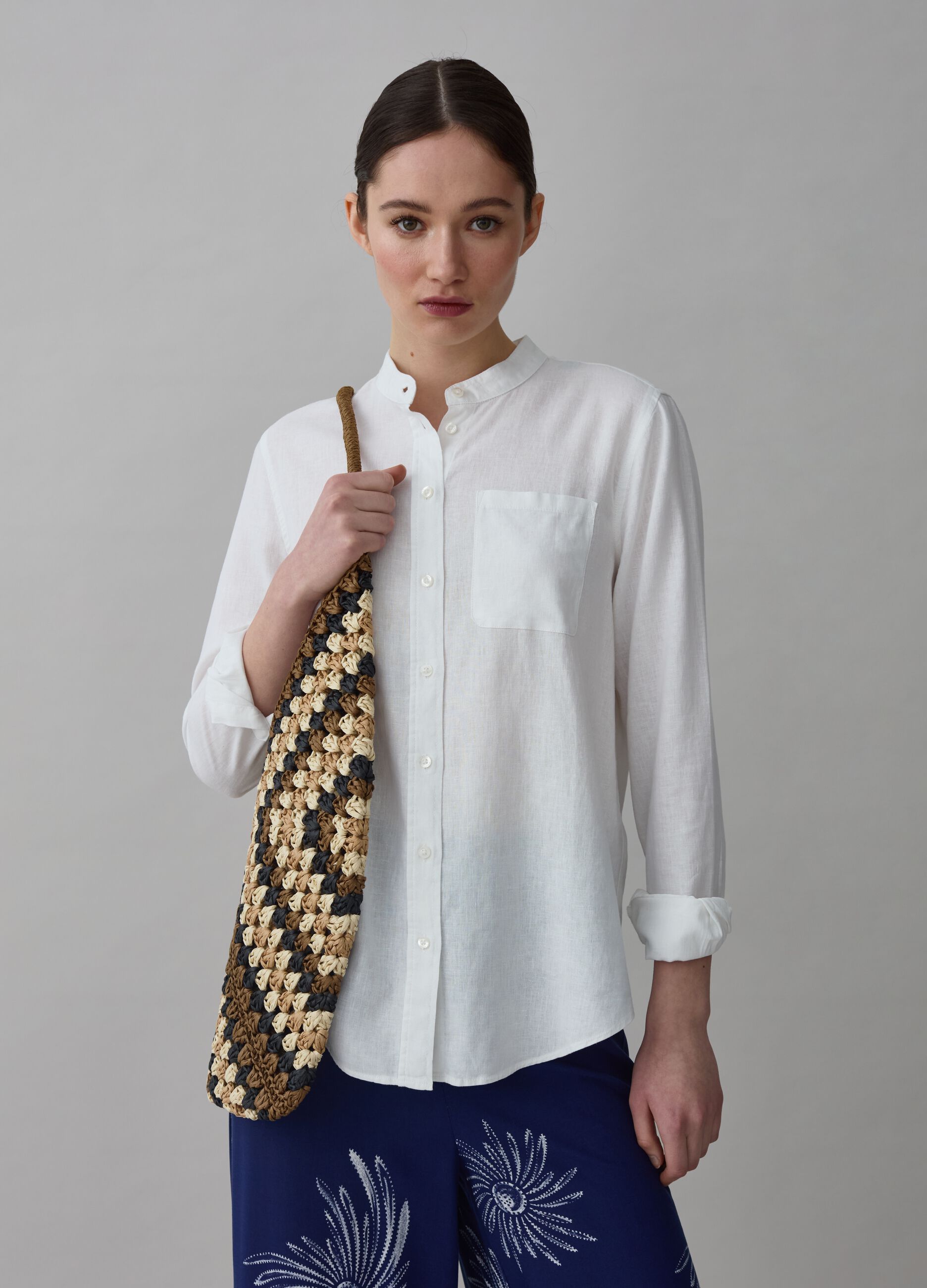 Shirt with Mandarin collar and pocket_0