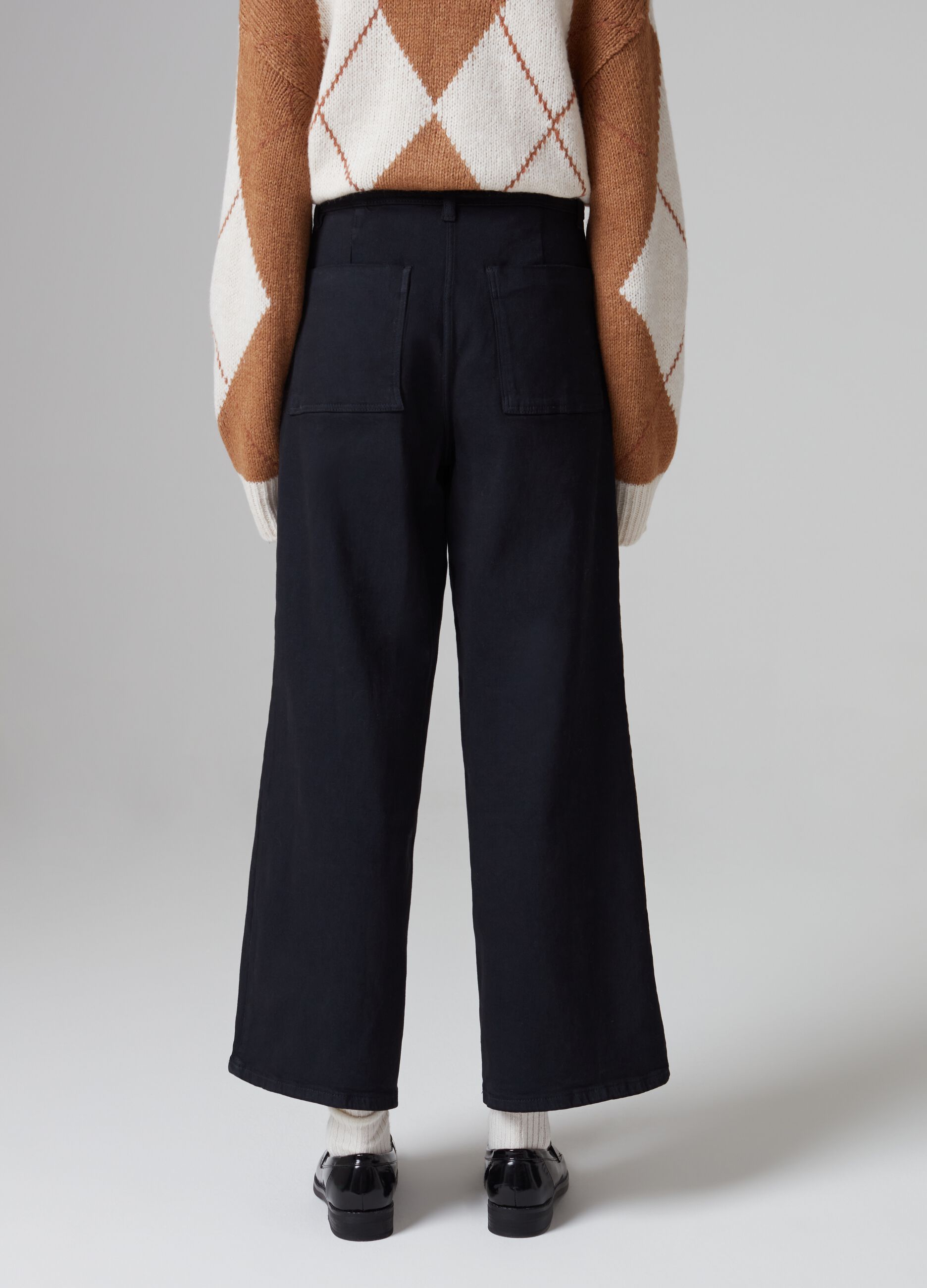 Cropped high-rise jeans with wide legs