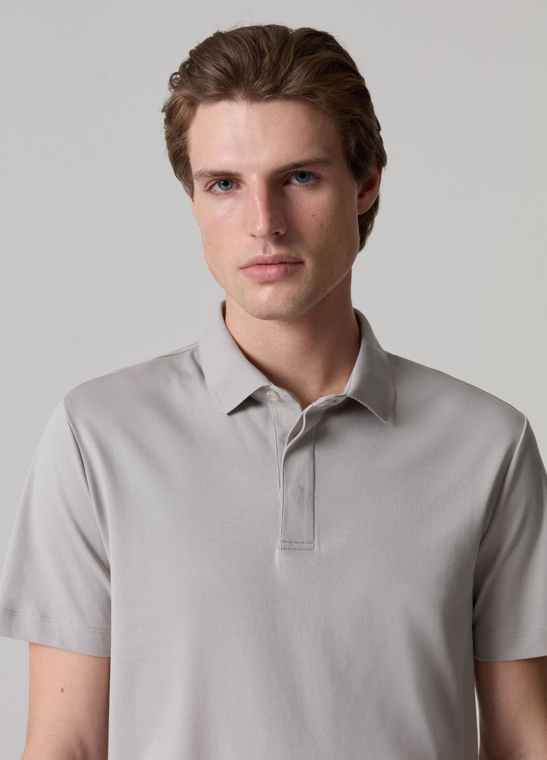 Contemporary polo shirt in mercerised cotton_1