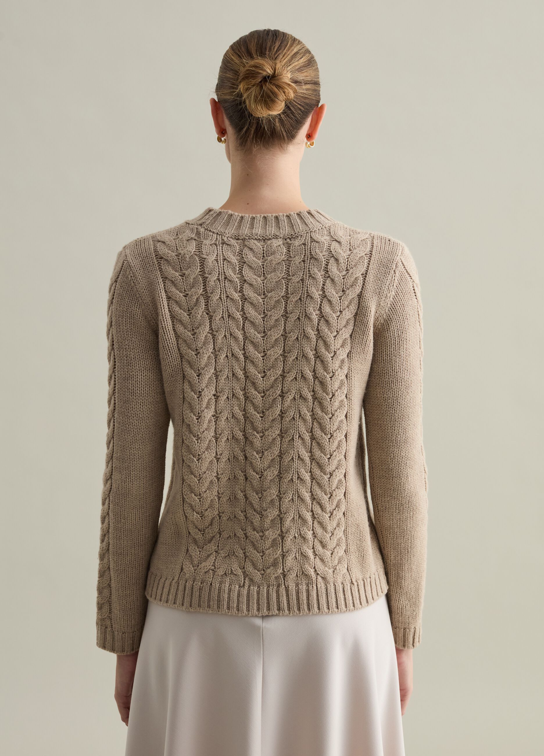 Contemporary cable-knit pullover