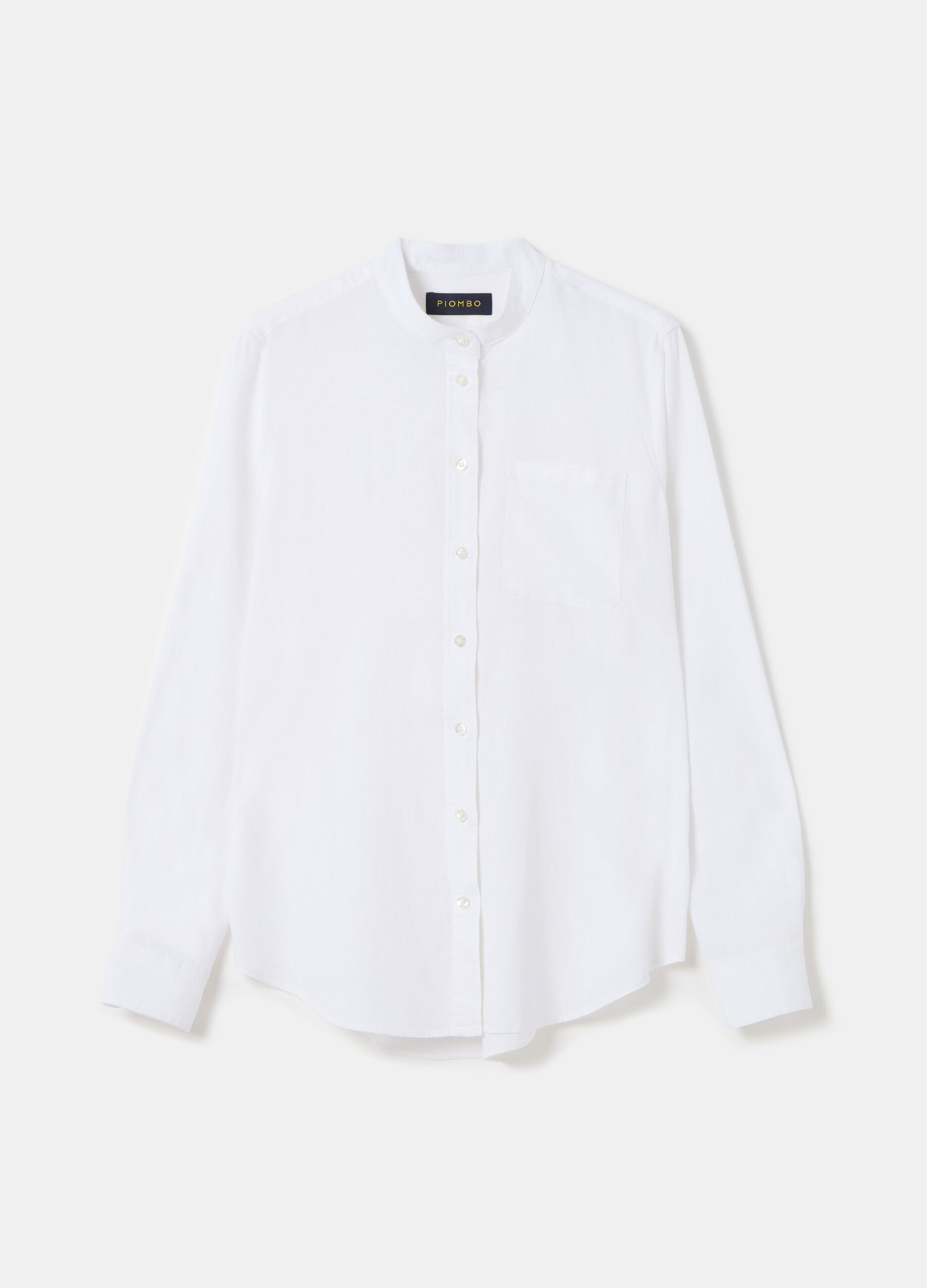 Shirt with Mandarin collar and pocket