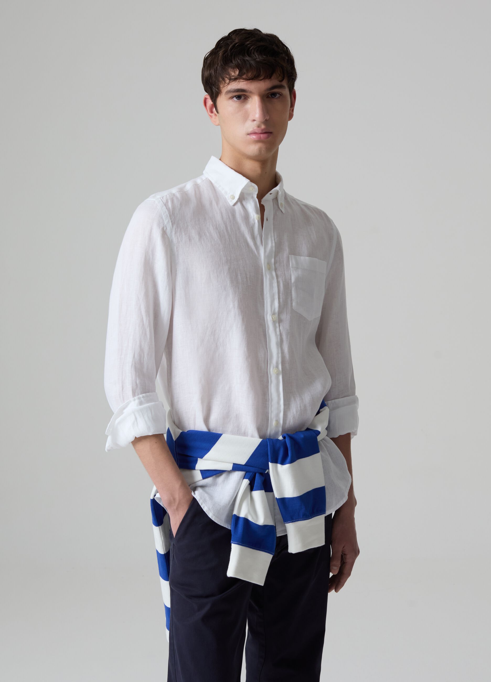 Linen shirt with pocket