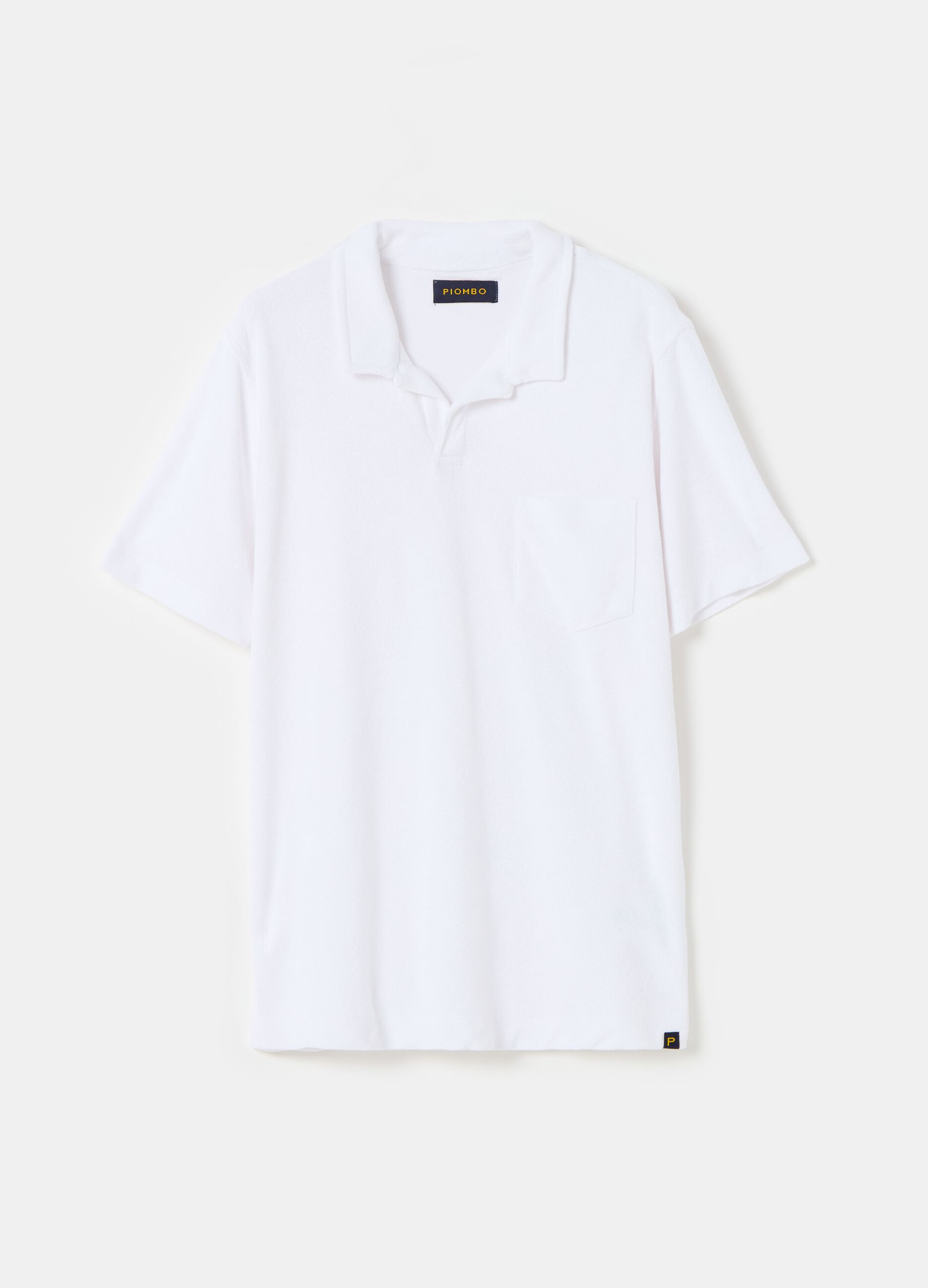 Reverse French terry polo shirt with pocket_3