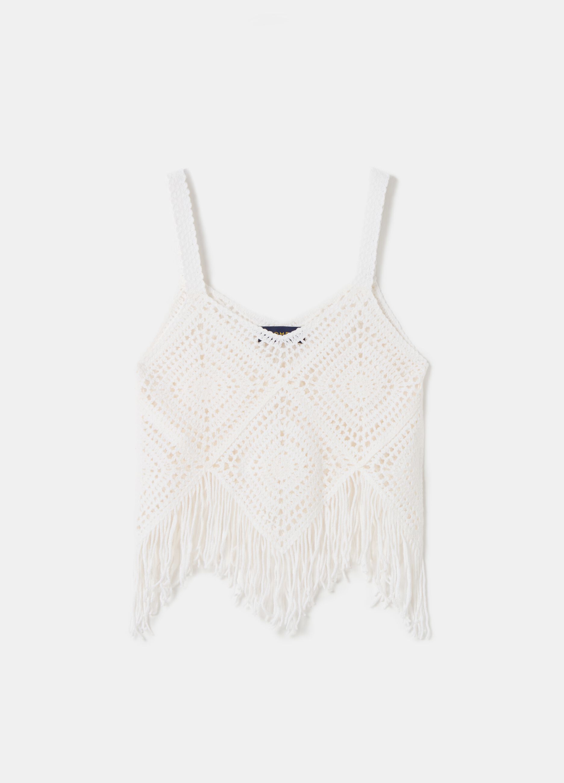 Crochet crop top with fringes