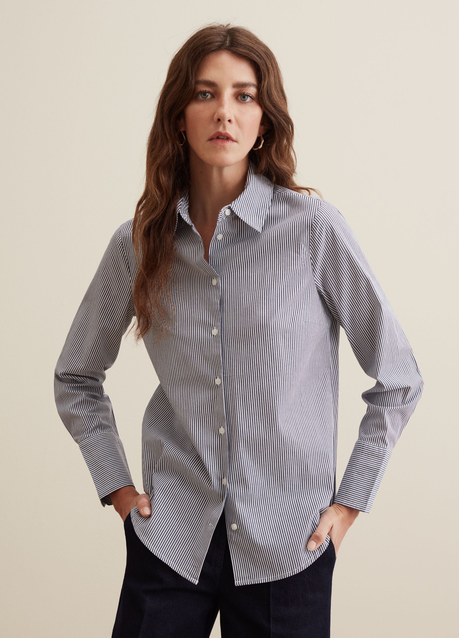 Slim fit, stretch cotton shirt_1