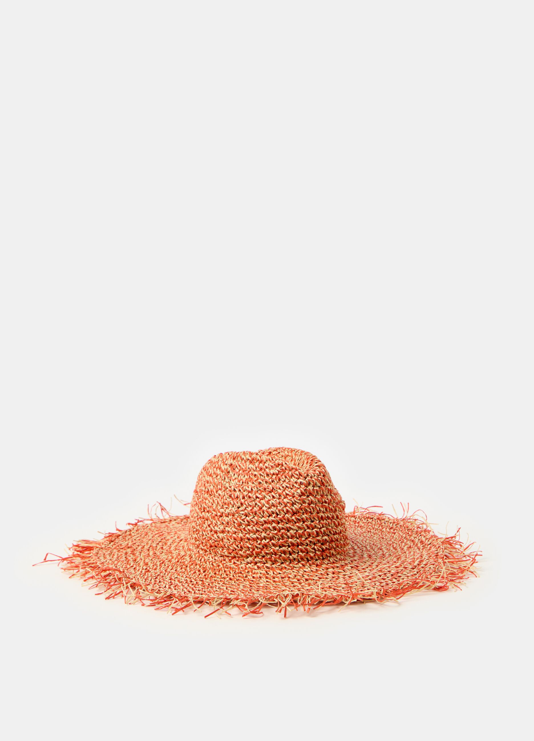 Straw hat with fringe_0