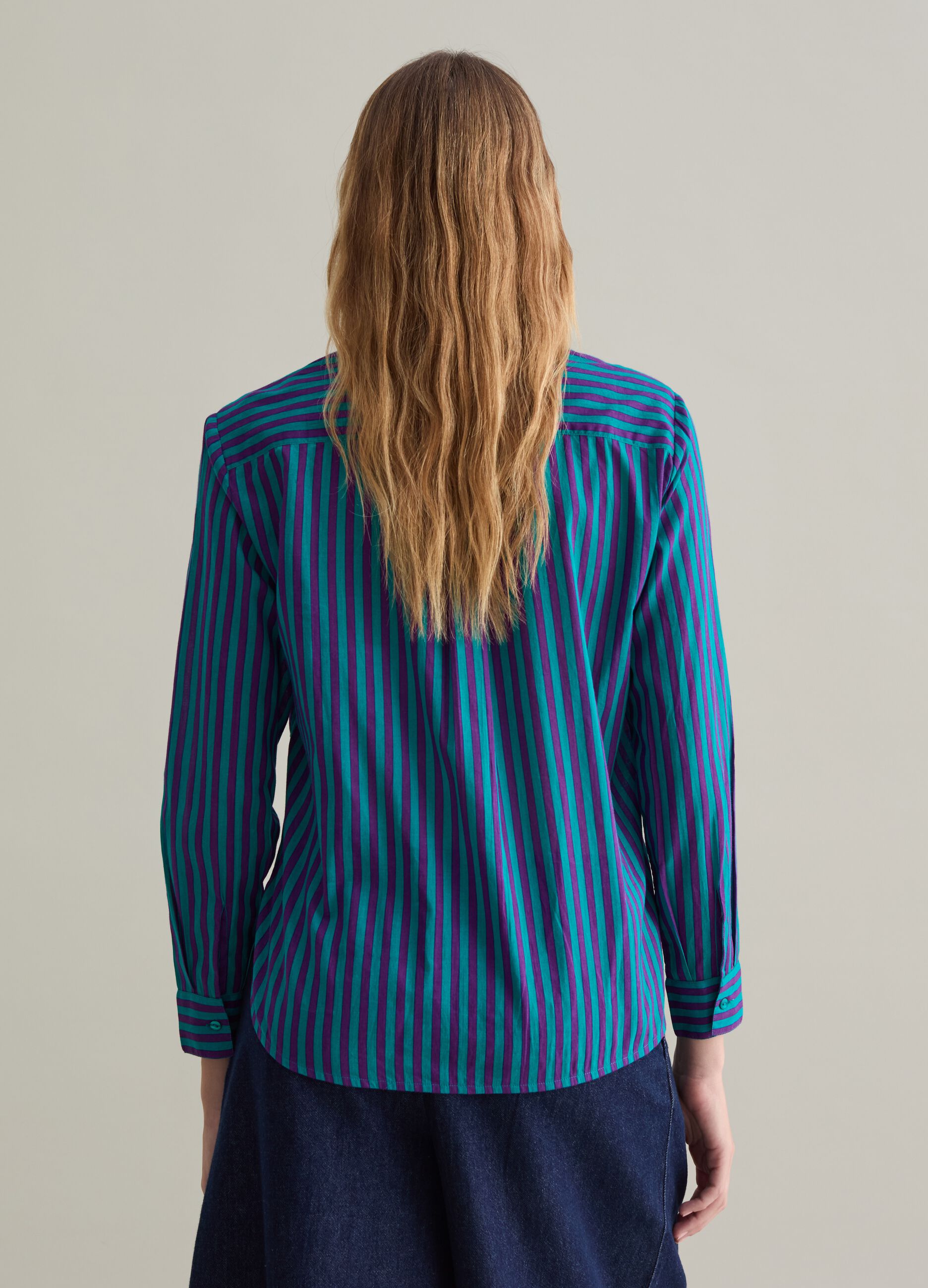 Striped shirt with Mandarin collar_4