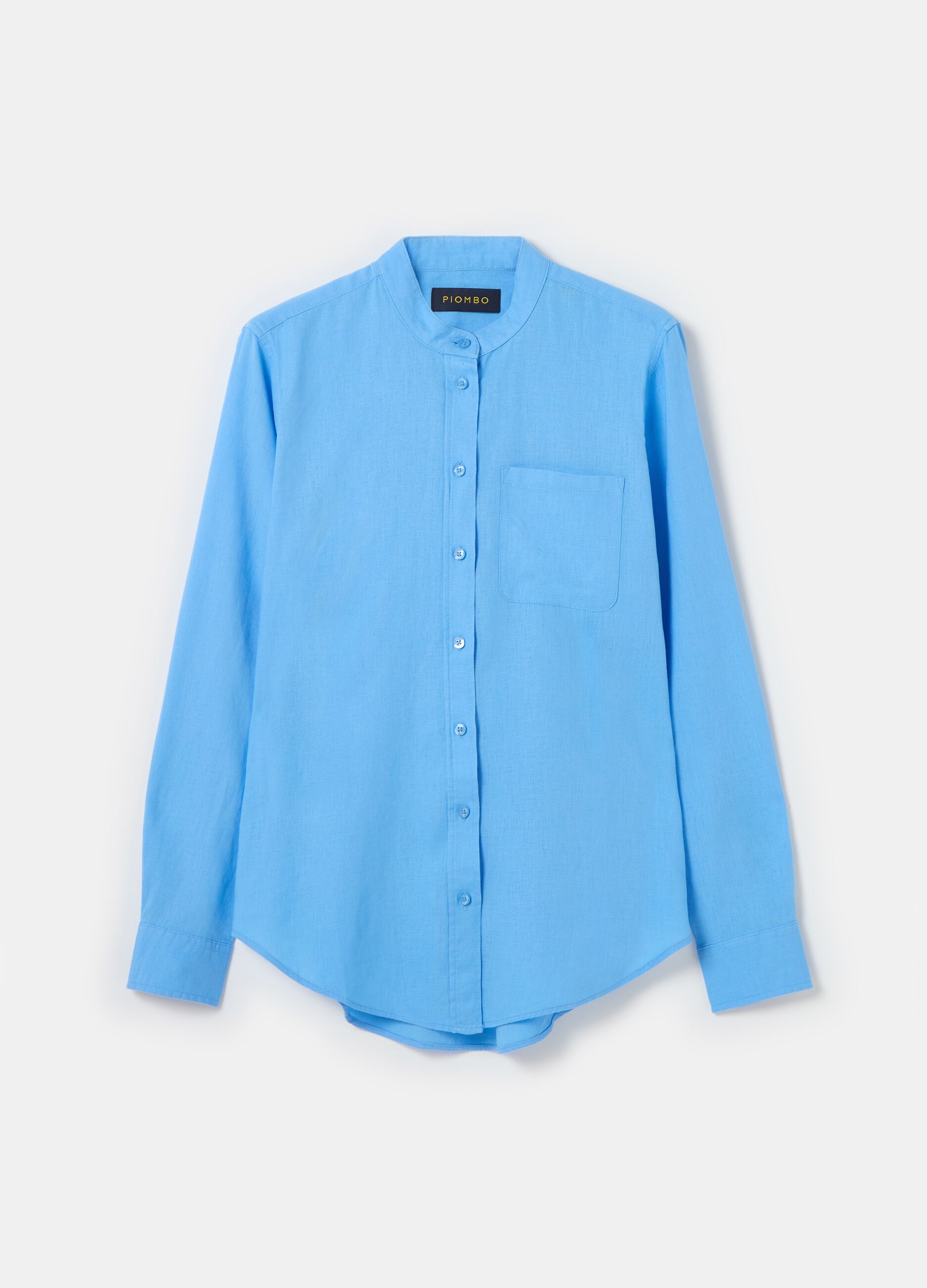 Shirt with Mandarin collar and pocket