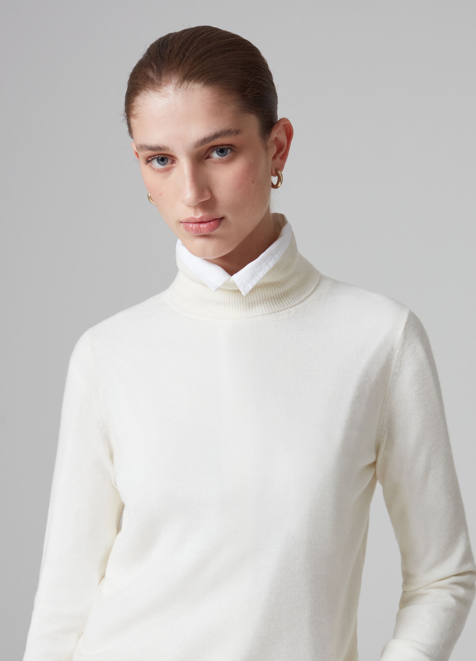 High-neck 100% cotton pullover_1