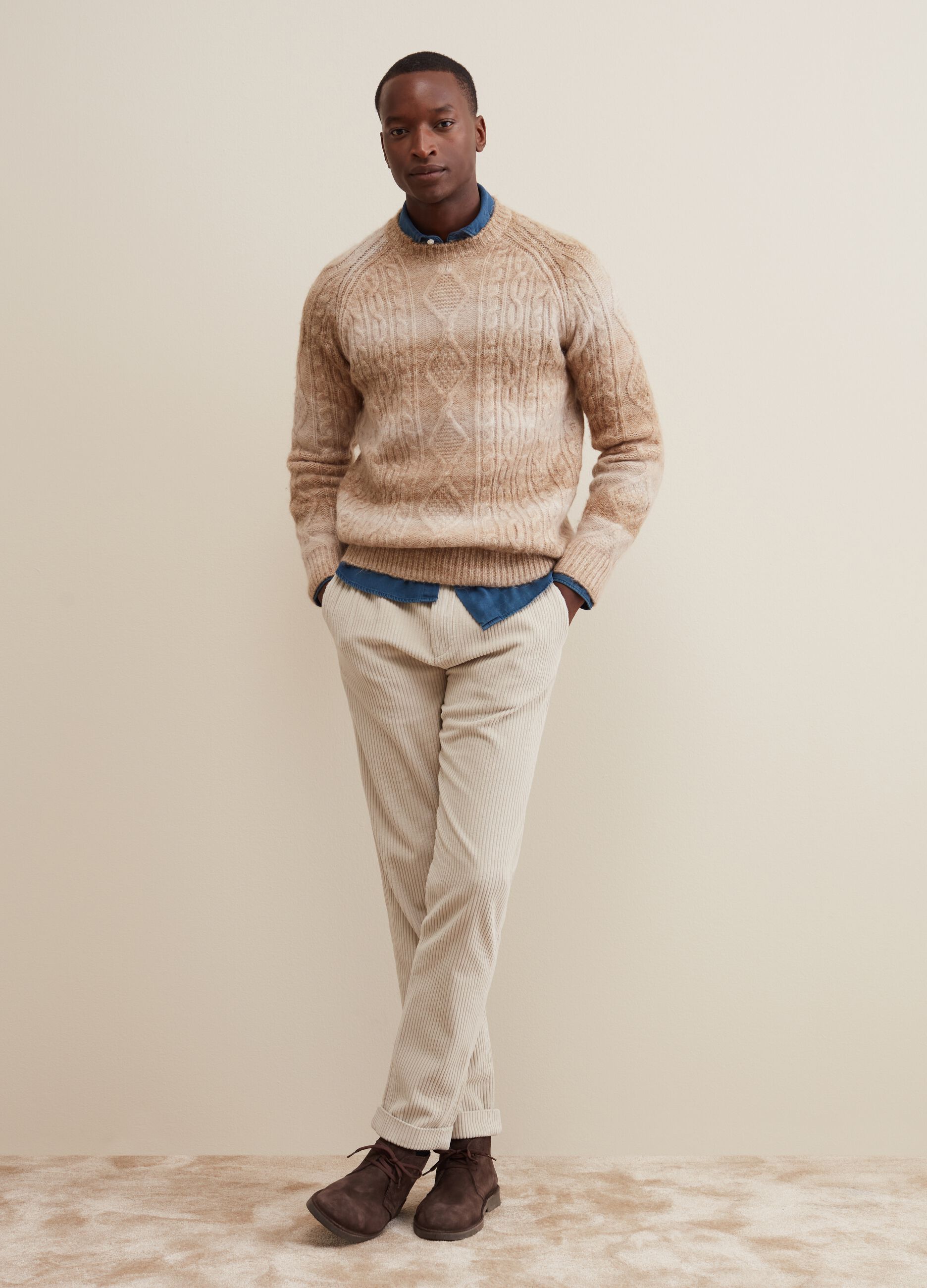 Mens PAIGE beige Slim-Fit Corduroy Trousers | Harrods # {CountryCode}