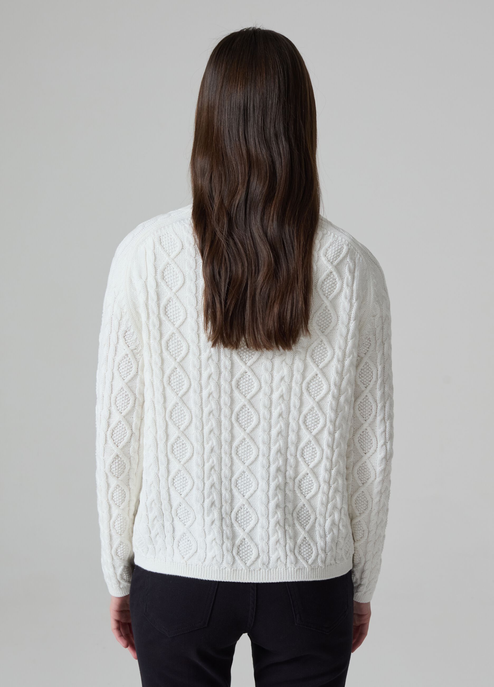 Pullover with woven design_1