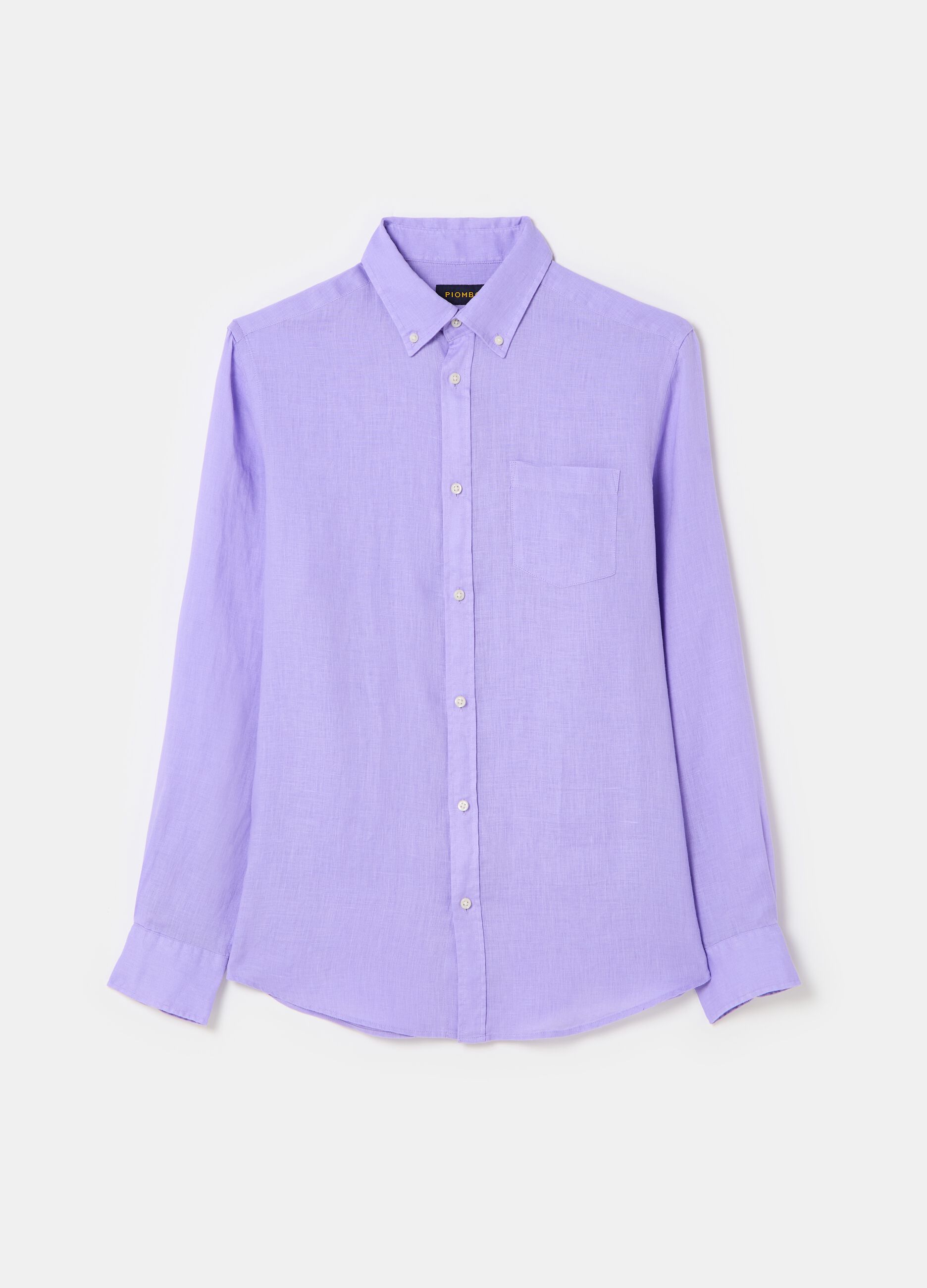 Regular-fit shirt with button-down collar in linen_3