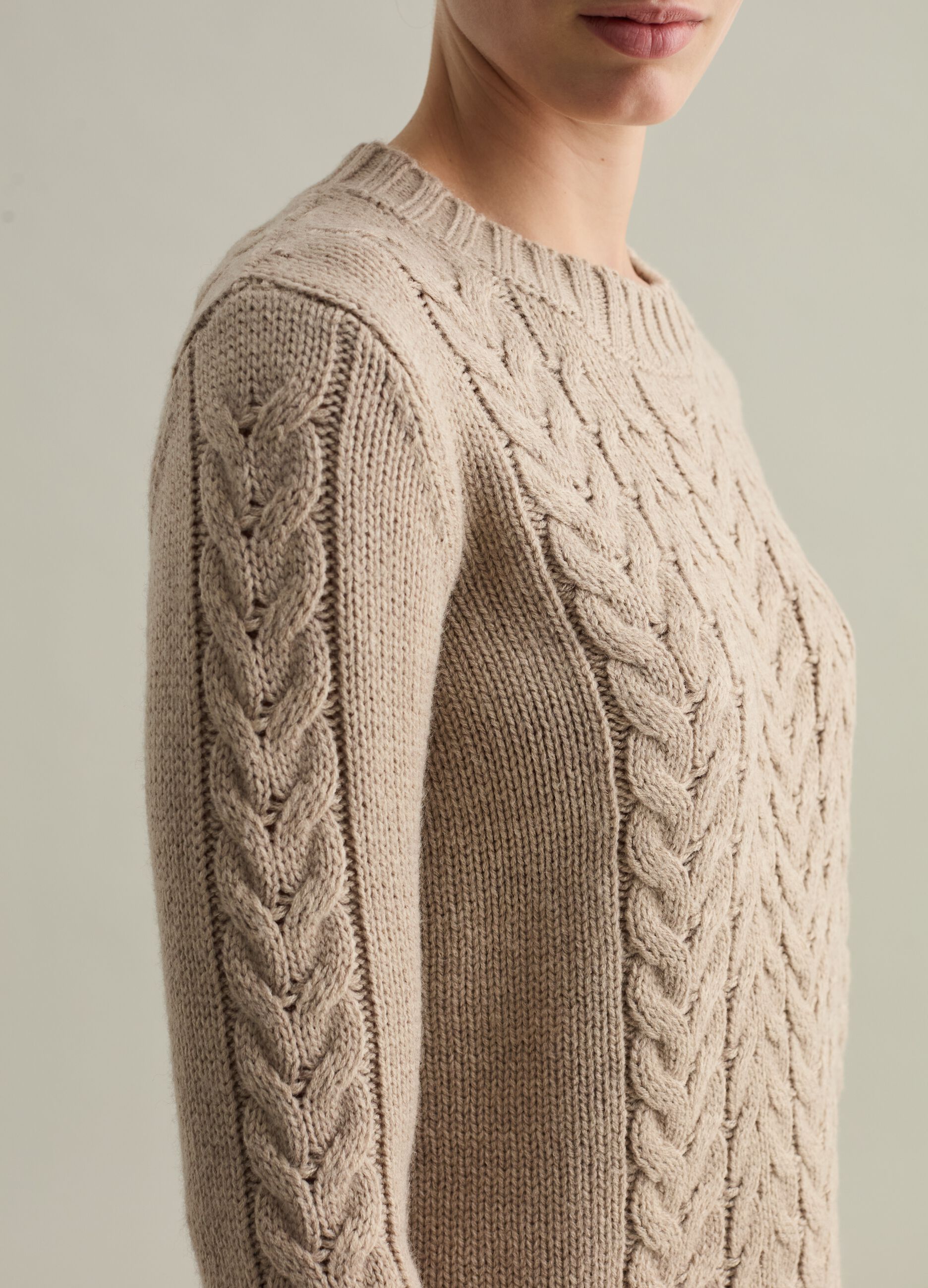 Contemporary cable-knit pullover