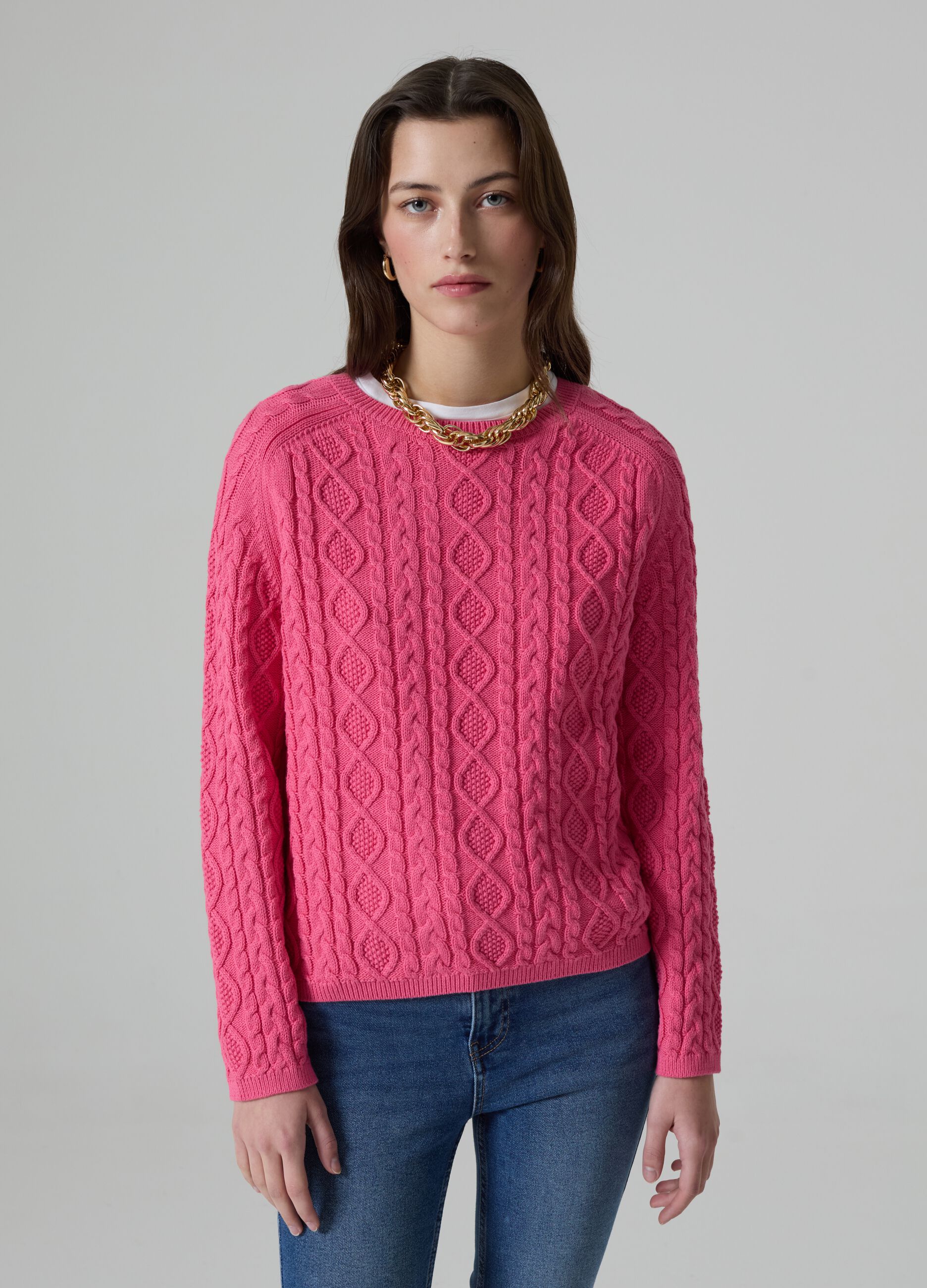 Pullover with woven design_0