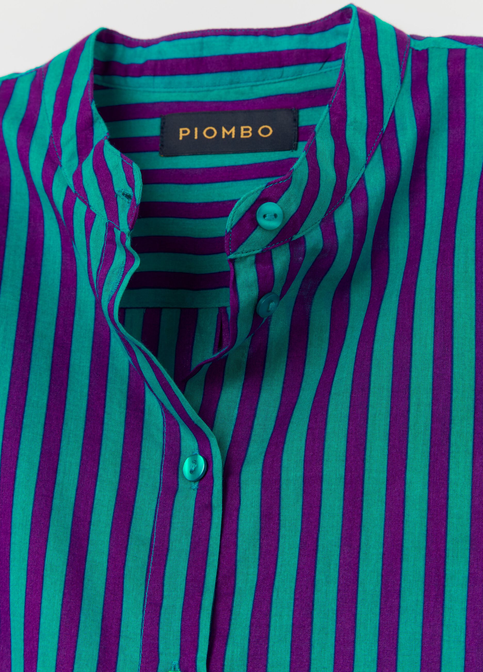 Striped shirt with Mandarin collar_2