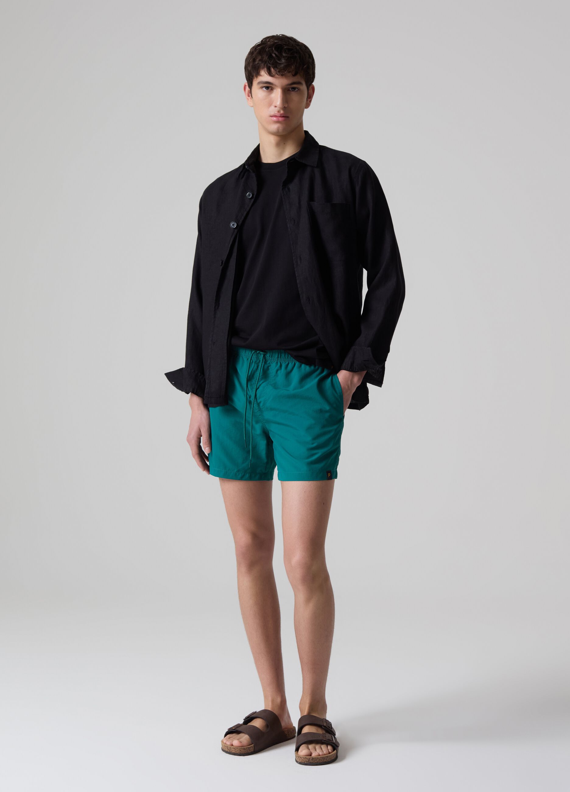 Bermuda swim shorts with drawstring_0