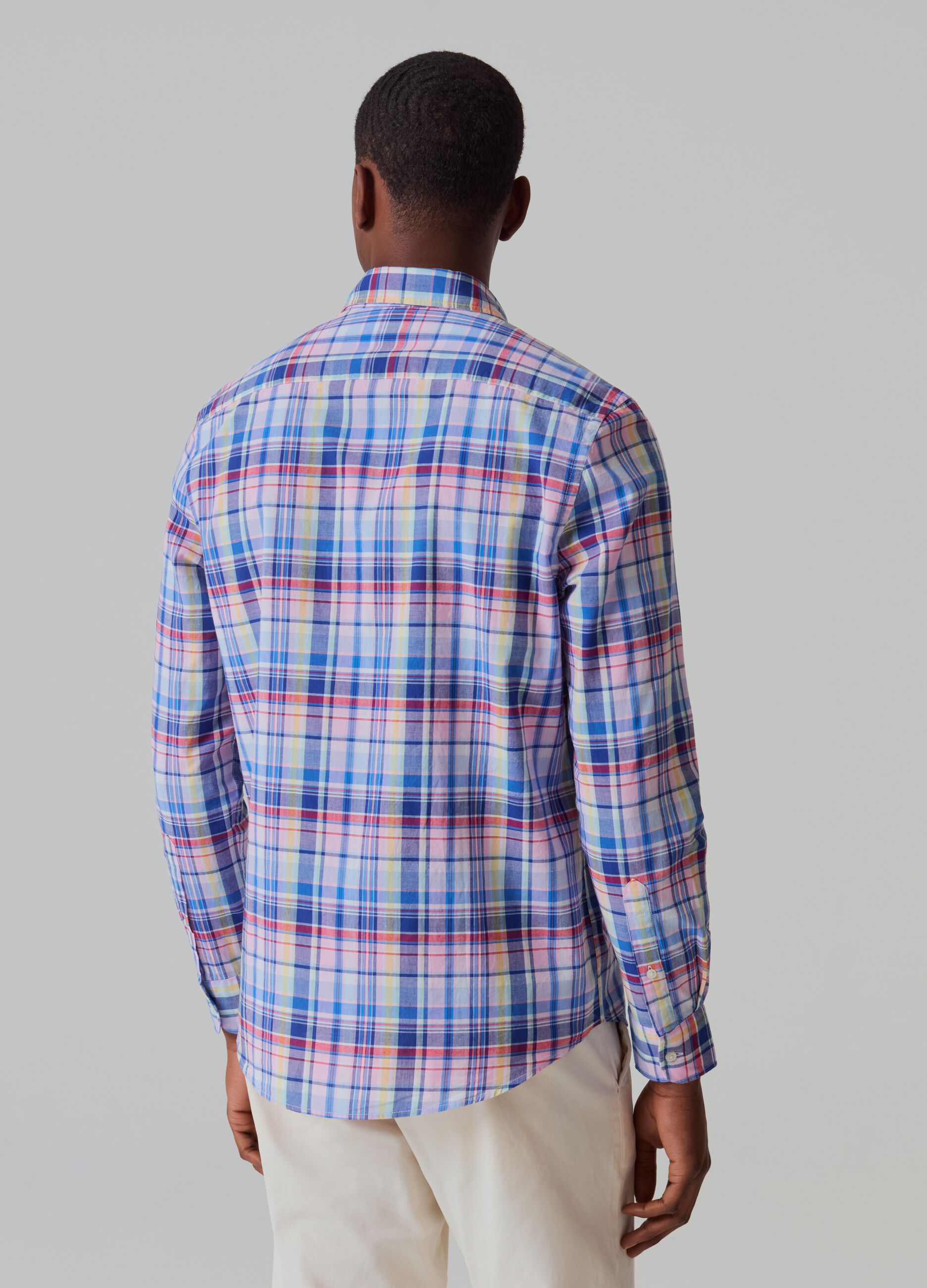 Check cotton shirt with pocket_2