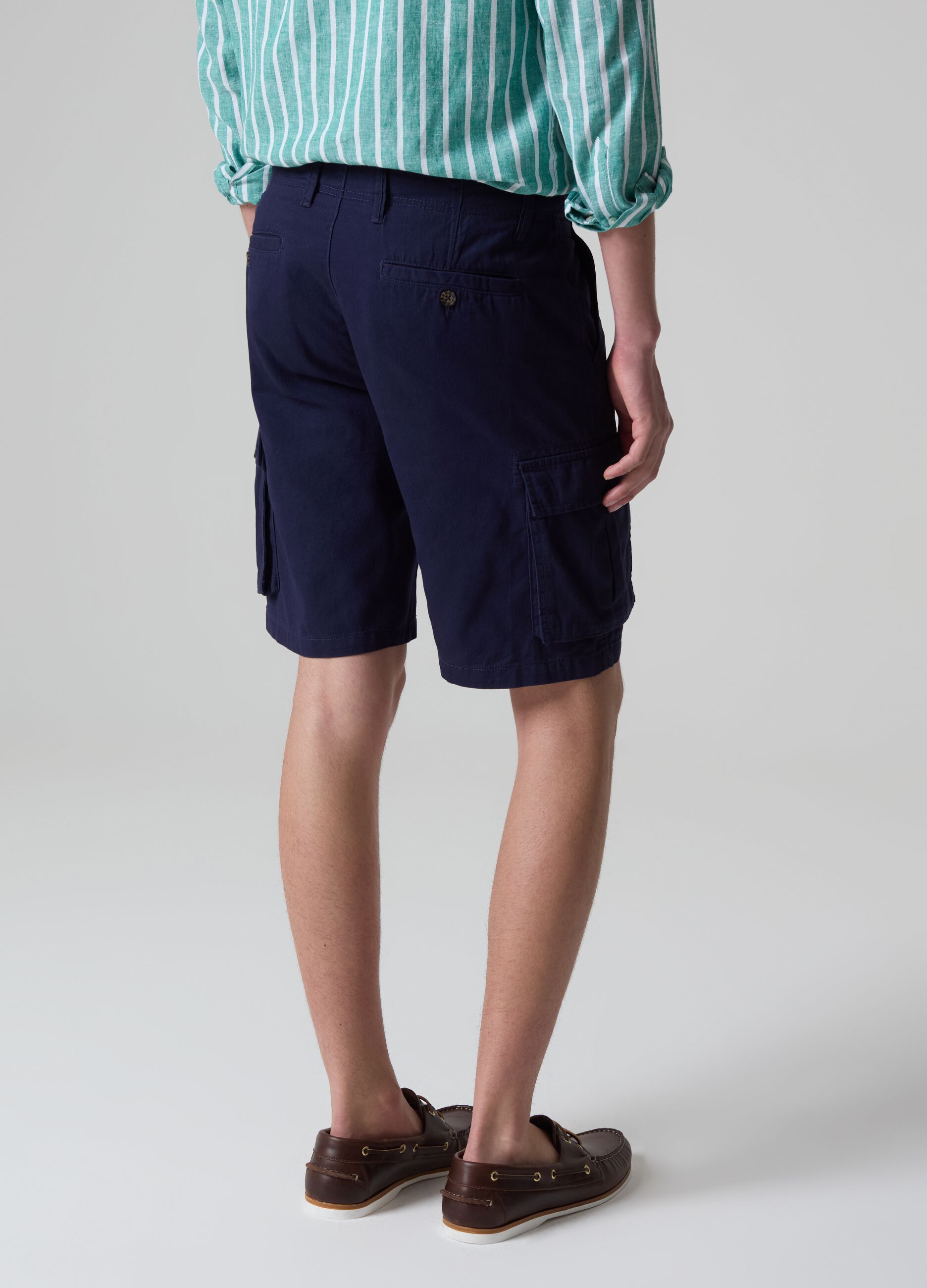 Cargo Bermuda shorts in cotton twill