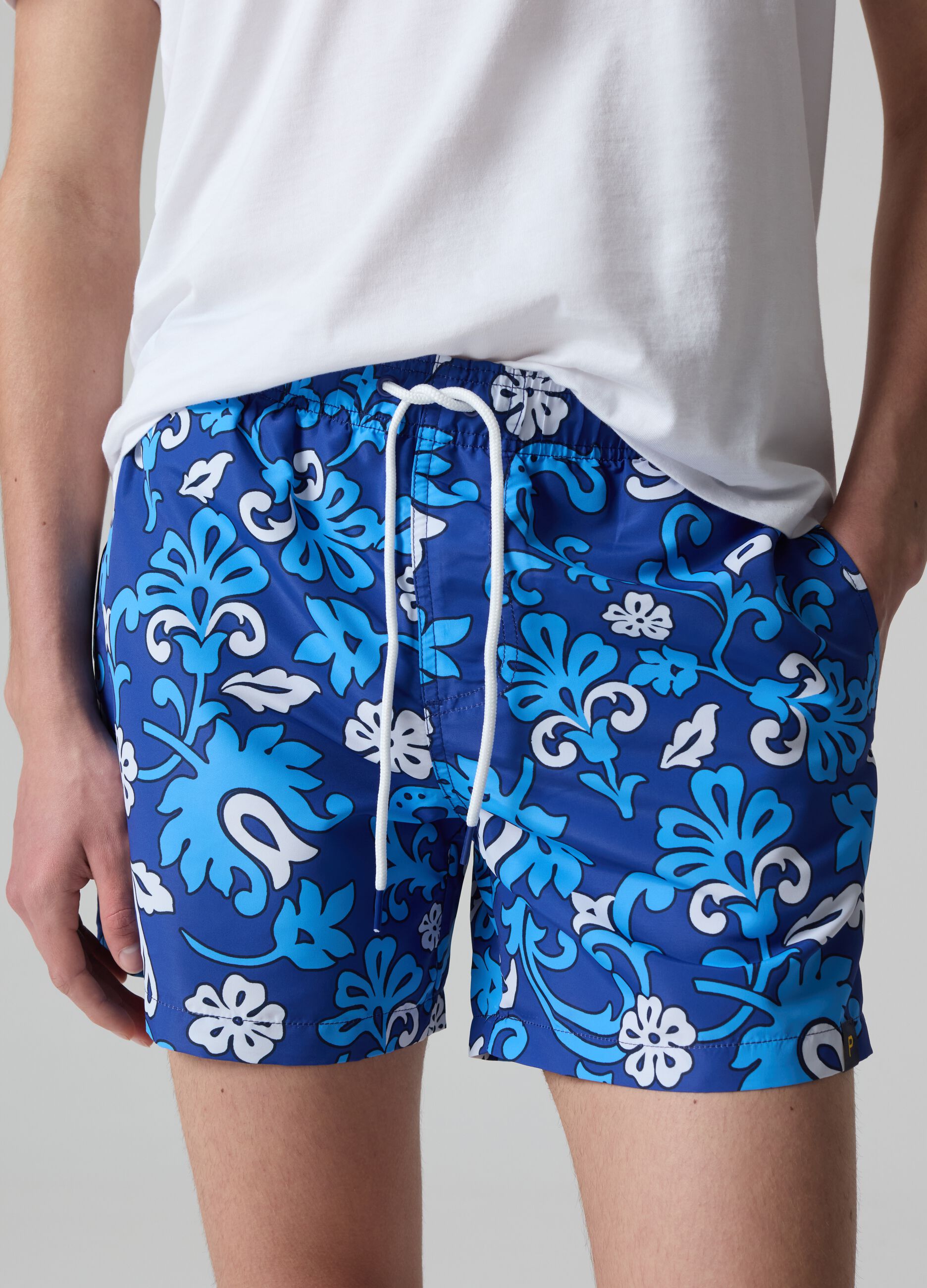 Bermuda swim shorts with floral print_1