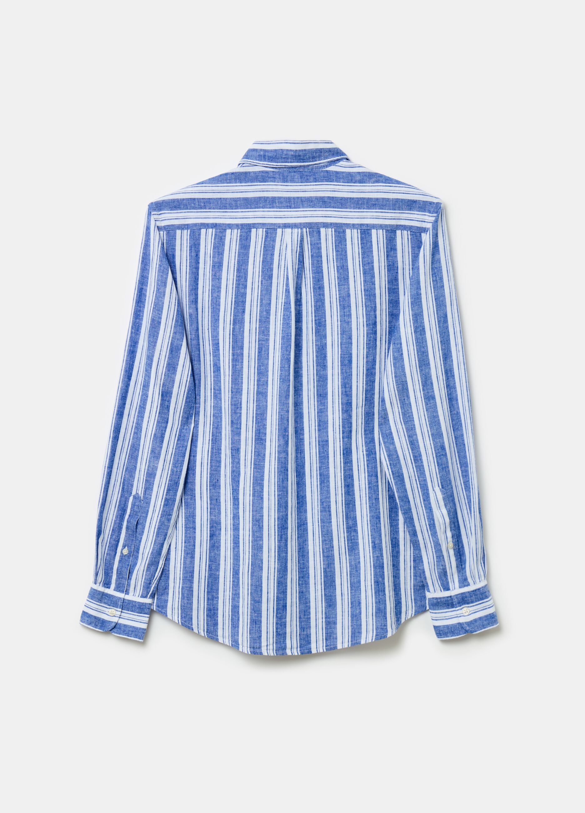 Striped linen and cotton shirt_4