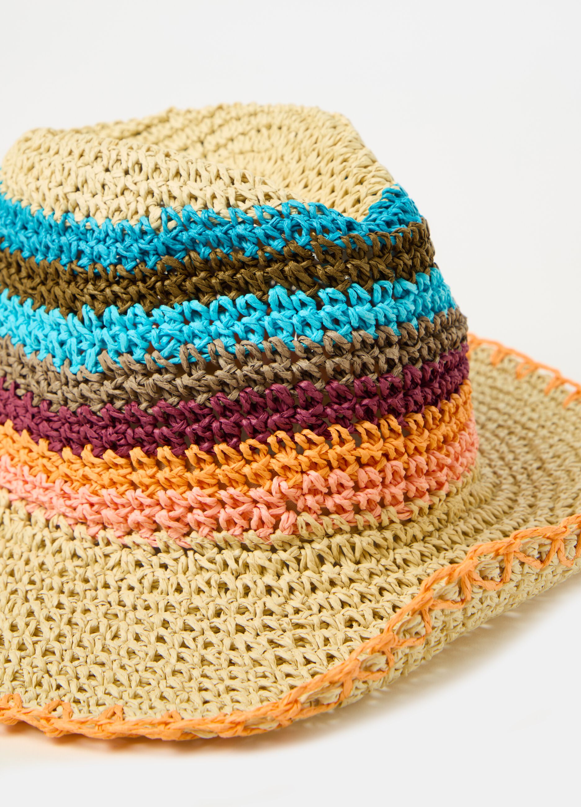 Raffia hat with stripes_2