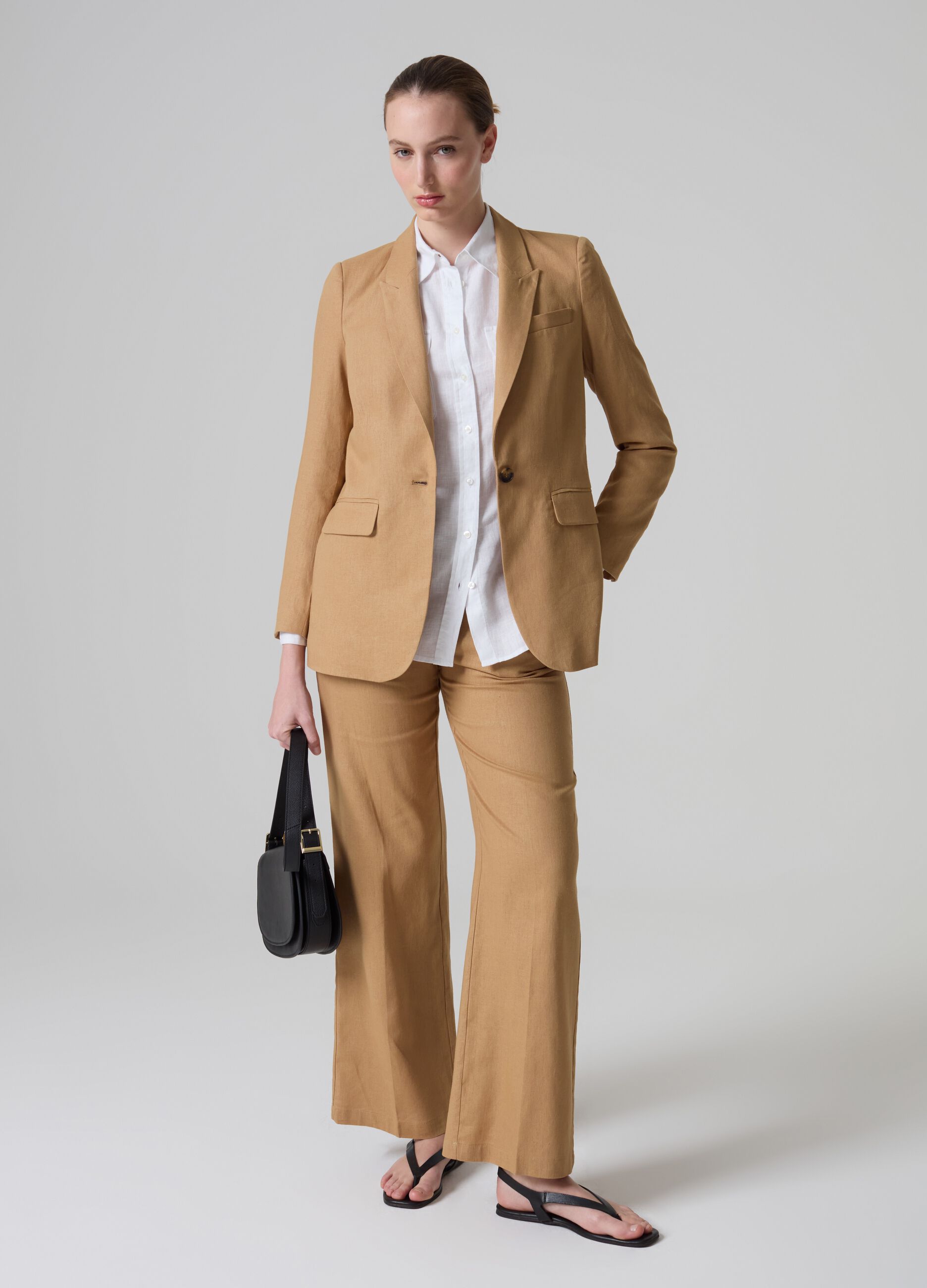 Contemporary wide-leg palazzo trousers