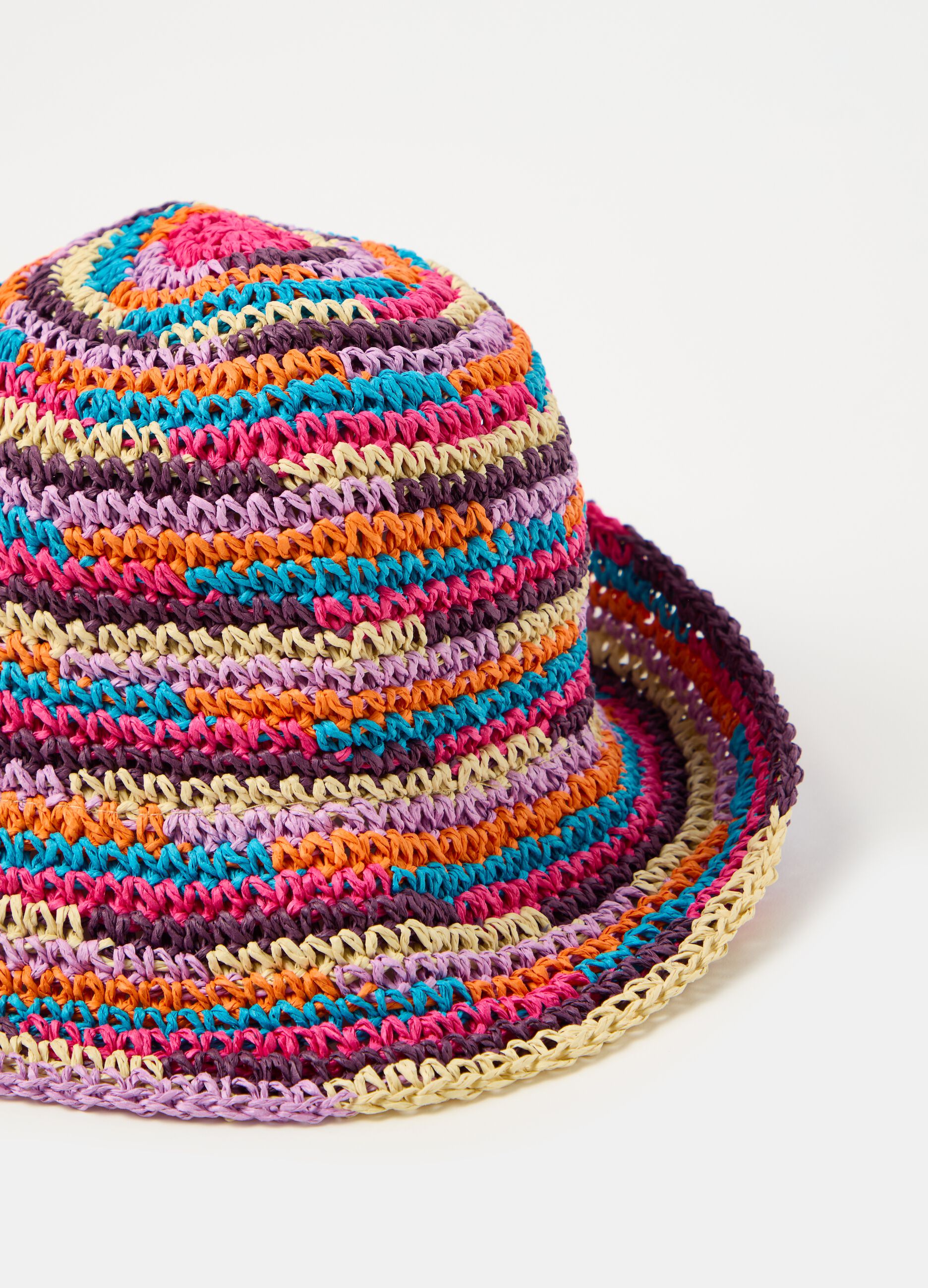 Multicoloured raffia hat_1