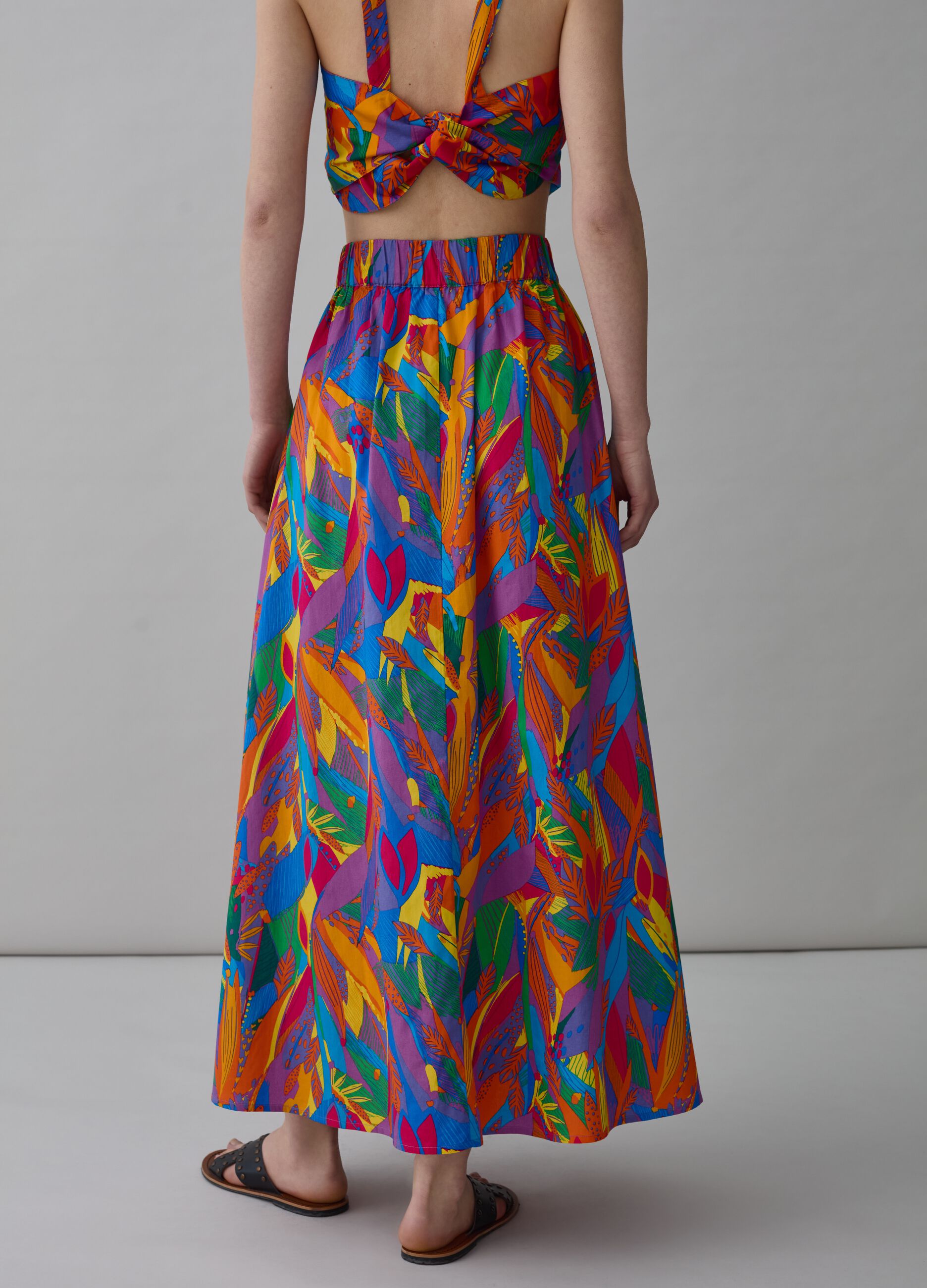 Long skirt with tropical foliage print_2