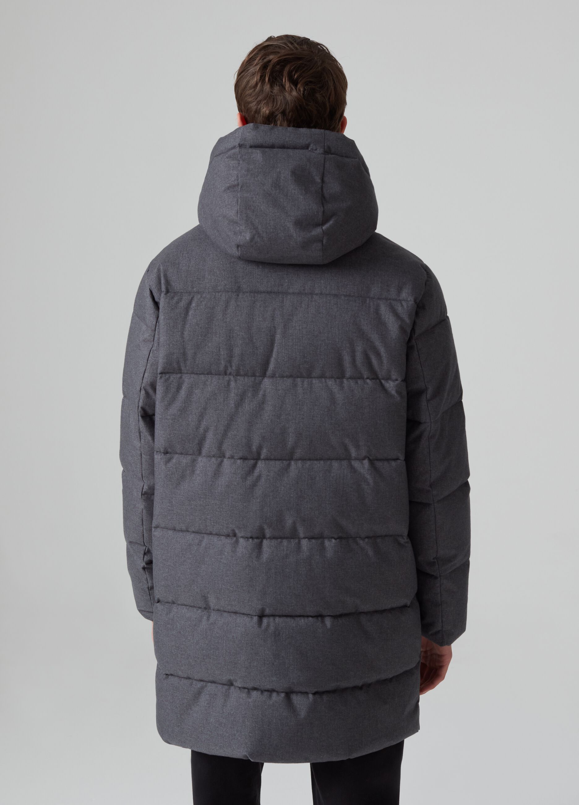 Quilted down jacket with hood