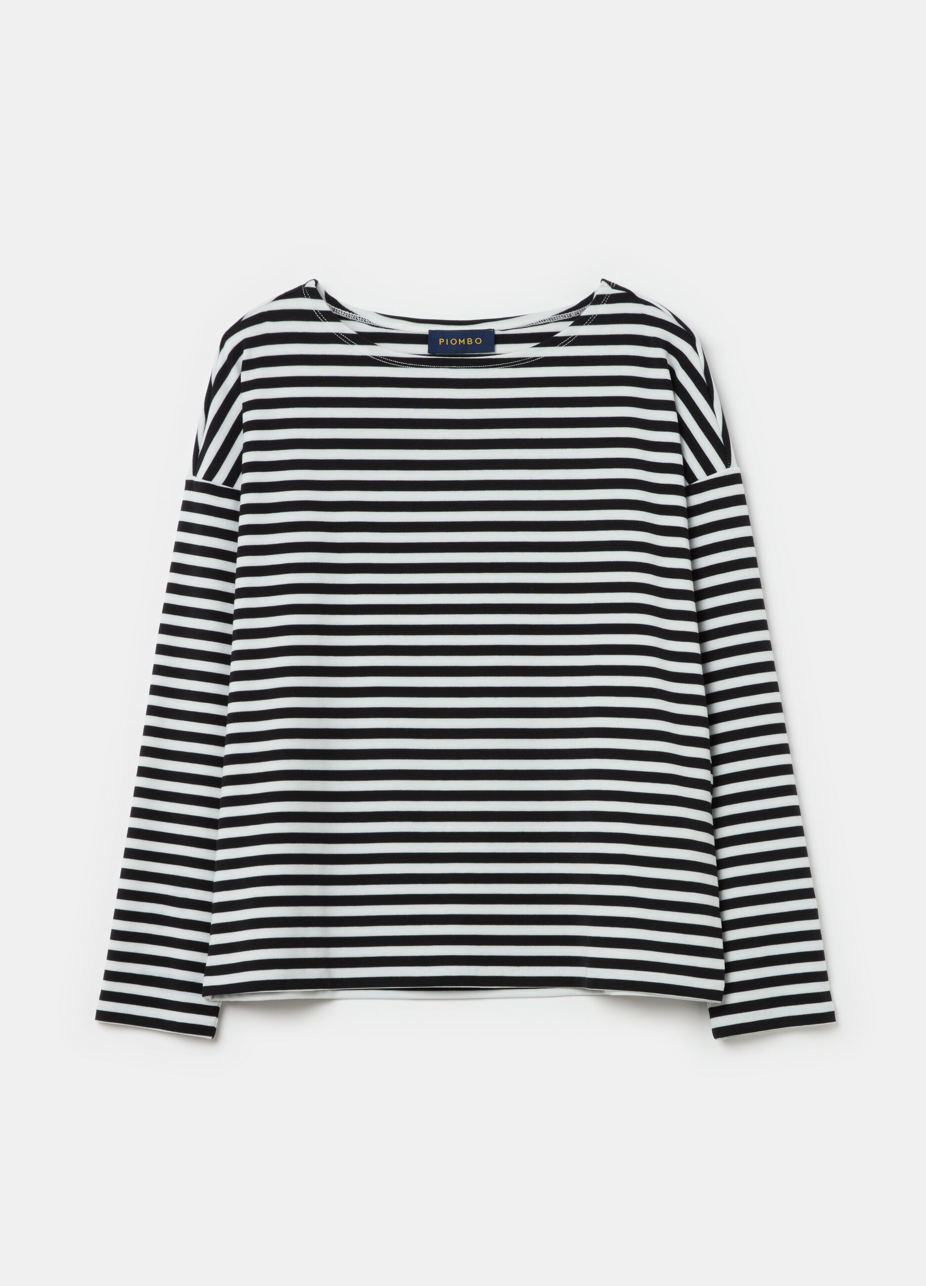 Long-sleeved striped T-shirt_0