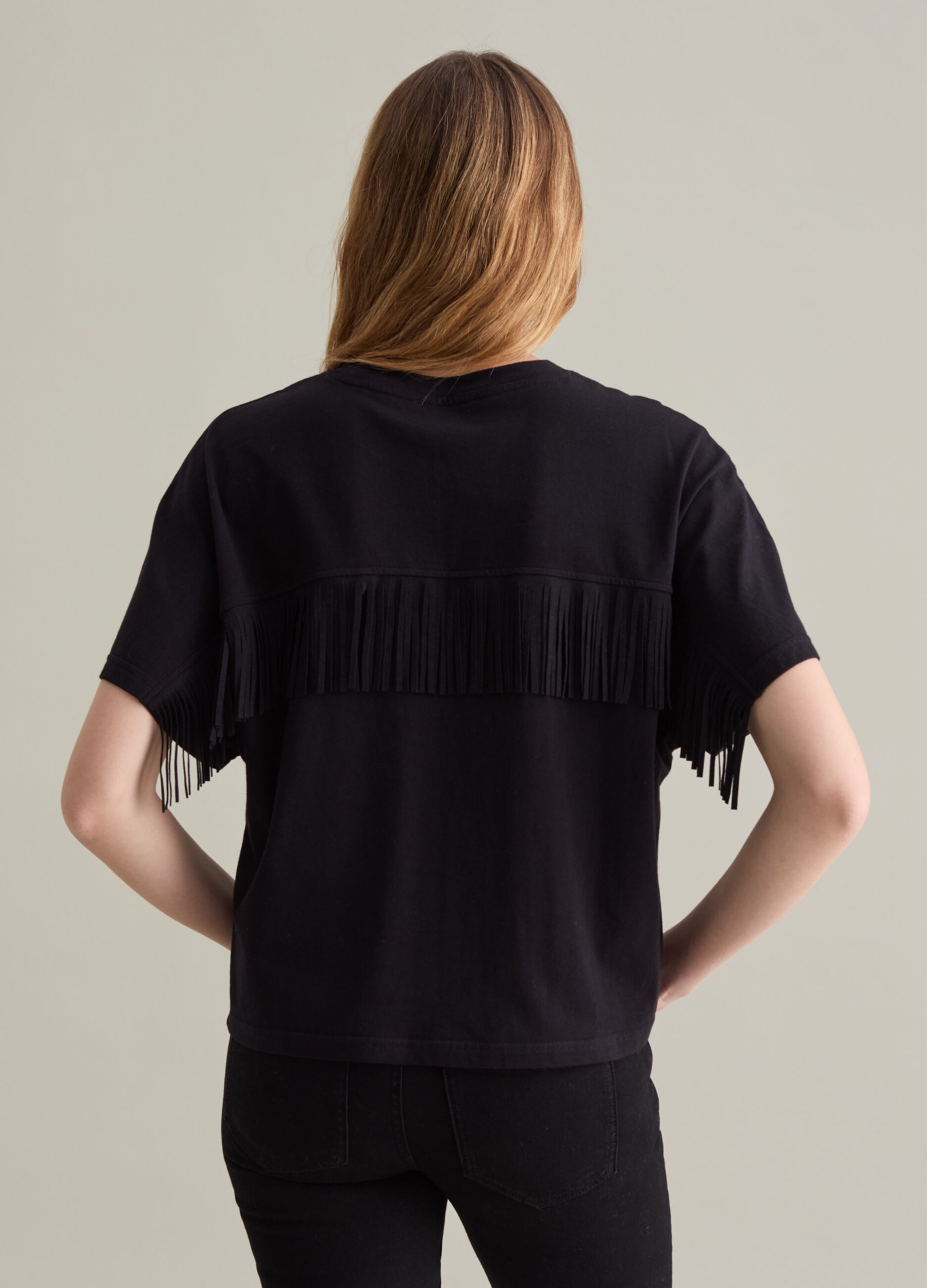 Cotton T-shirt with fringe_2