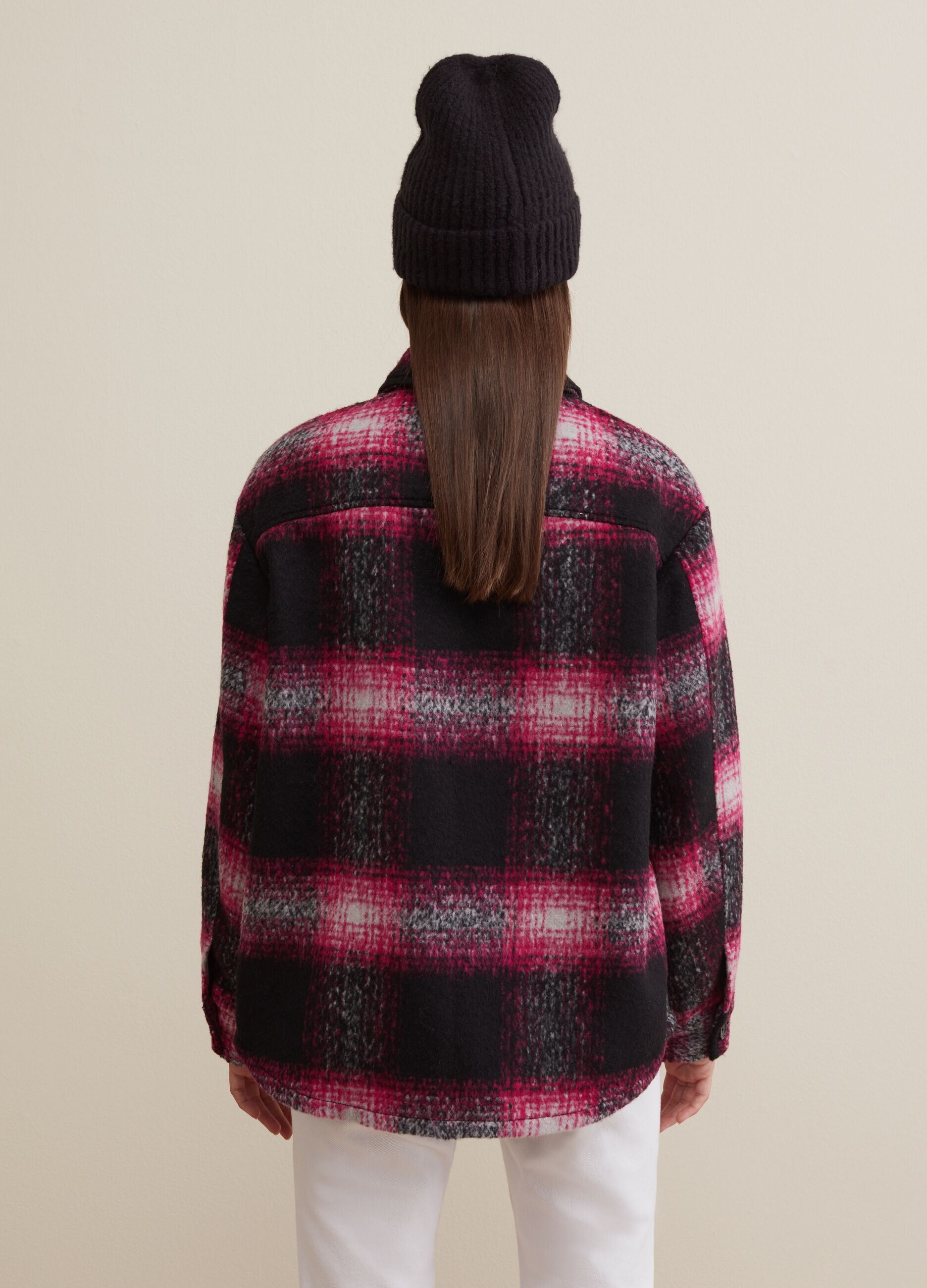 Oversize shacket with check pattern_2