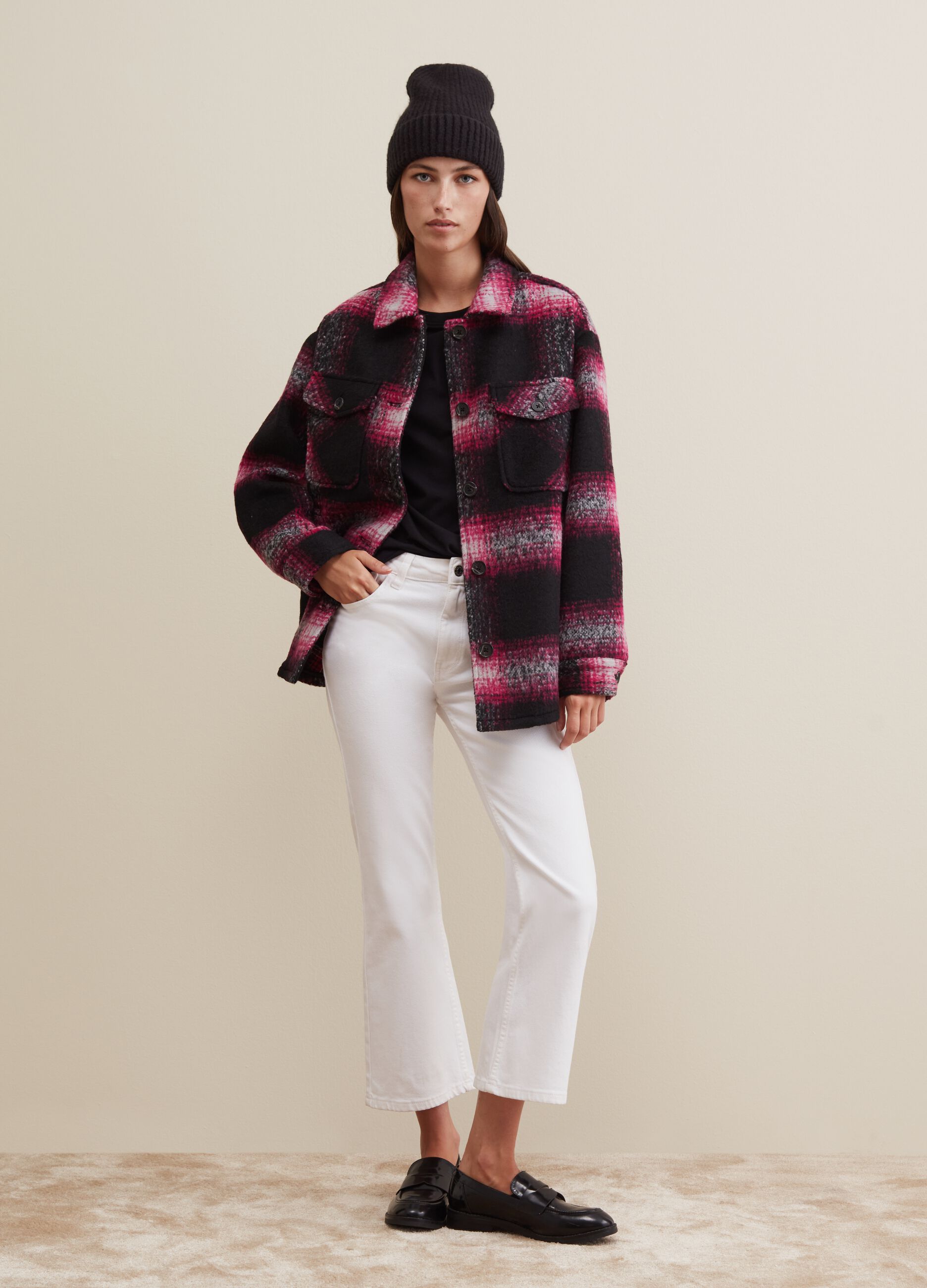 Oversize shacket with check pattern_1